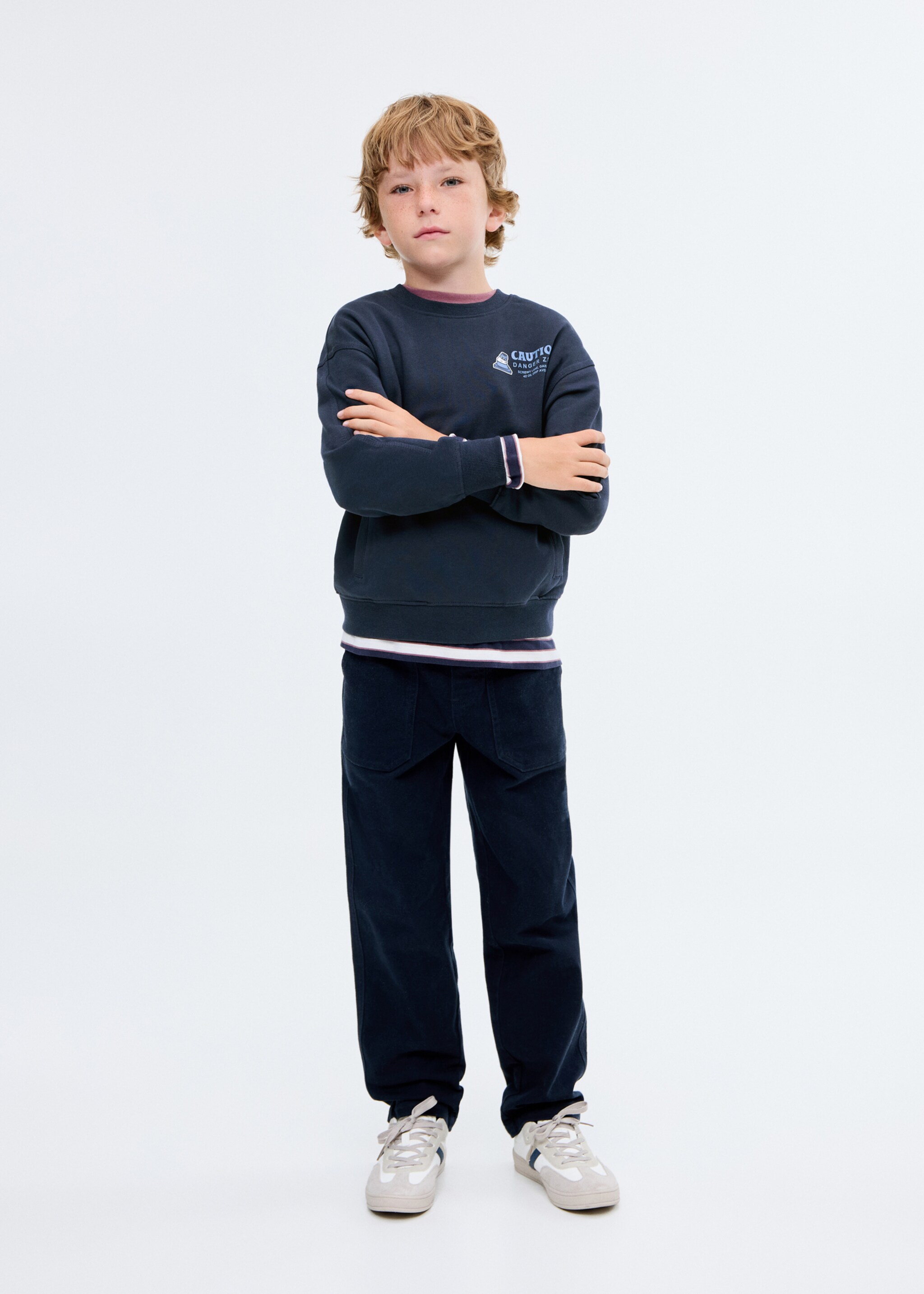 Printed cotton sweatshirt - General plane, Navy. Ref: 17024420-00.