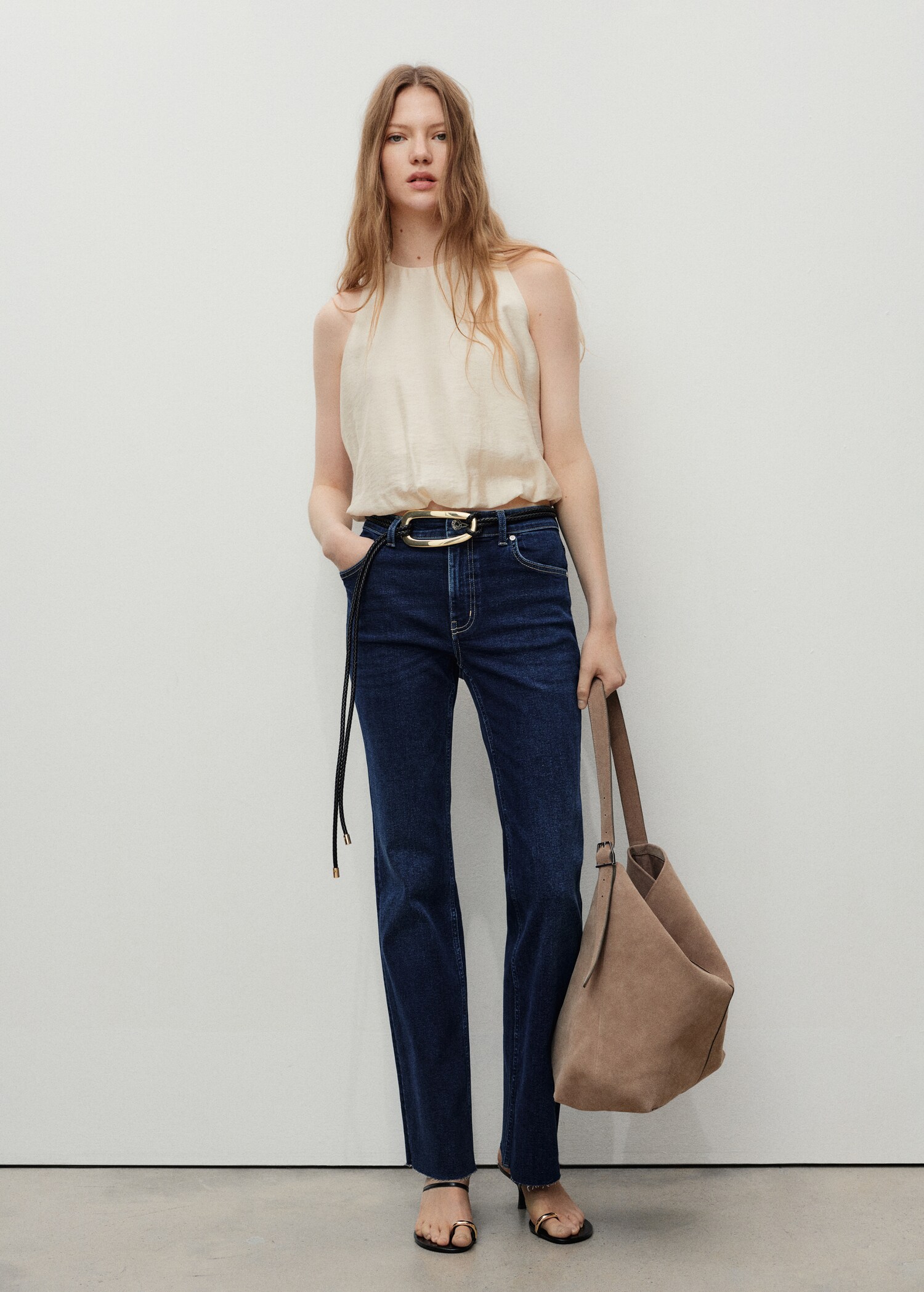 Sienna flared cropped jeans - General plane