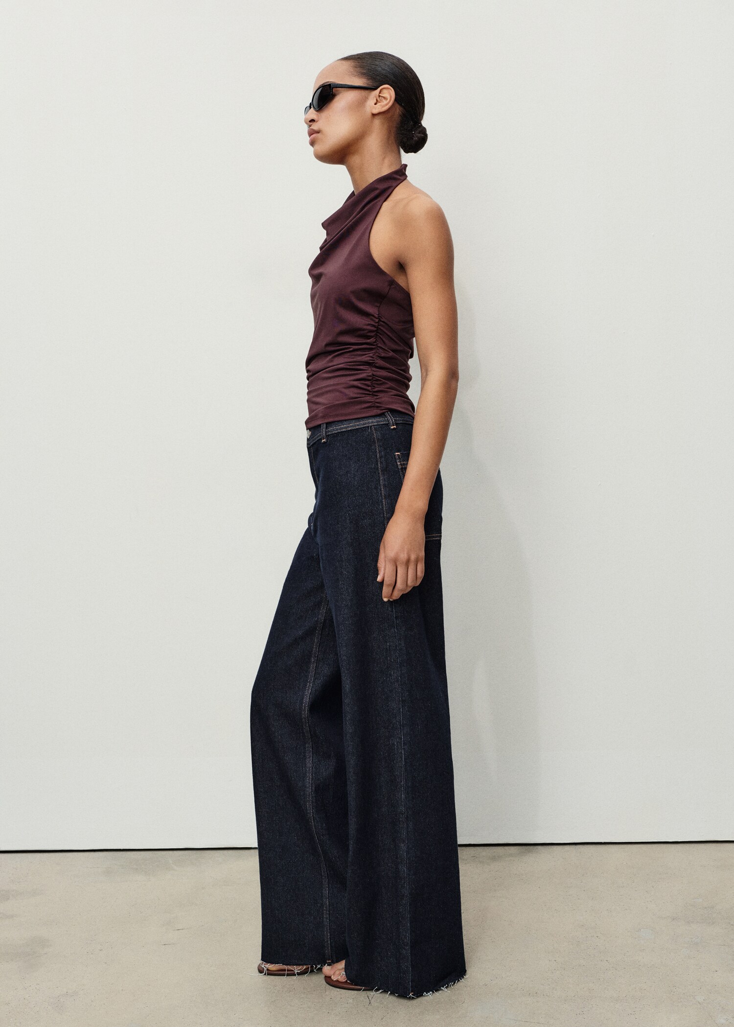 Jean style jupe-culotte Catherin taille haute - Plan général
