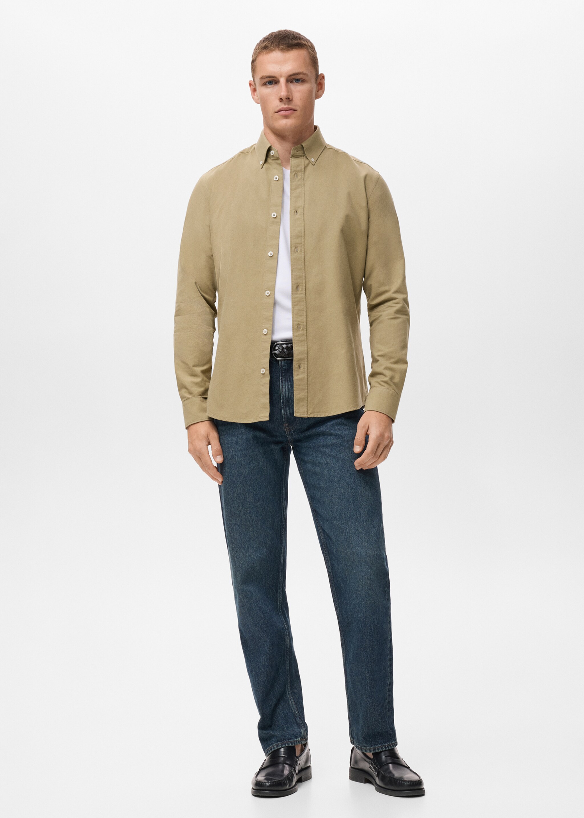 100% cotton Oxford shirt - General plane, Khaki. Ref: 17024431-00.