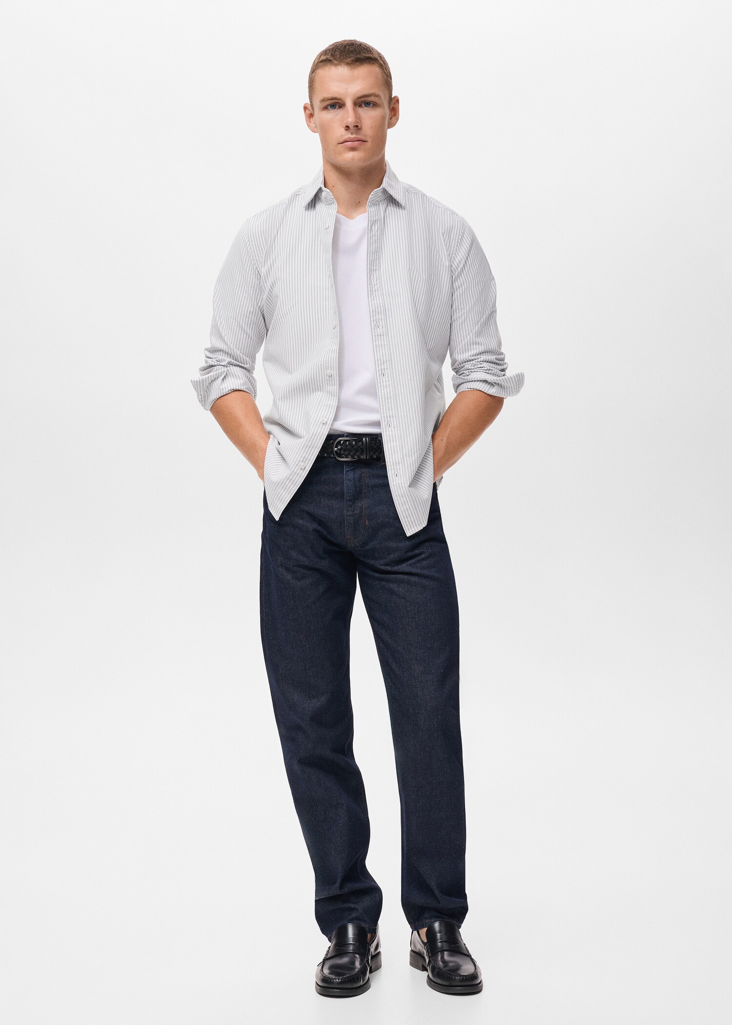 Chemise 100 % coton rayures bicolores - Plan général
