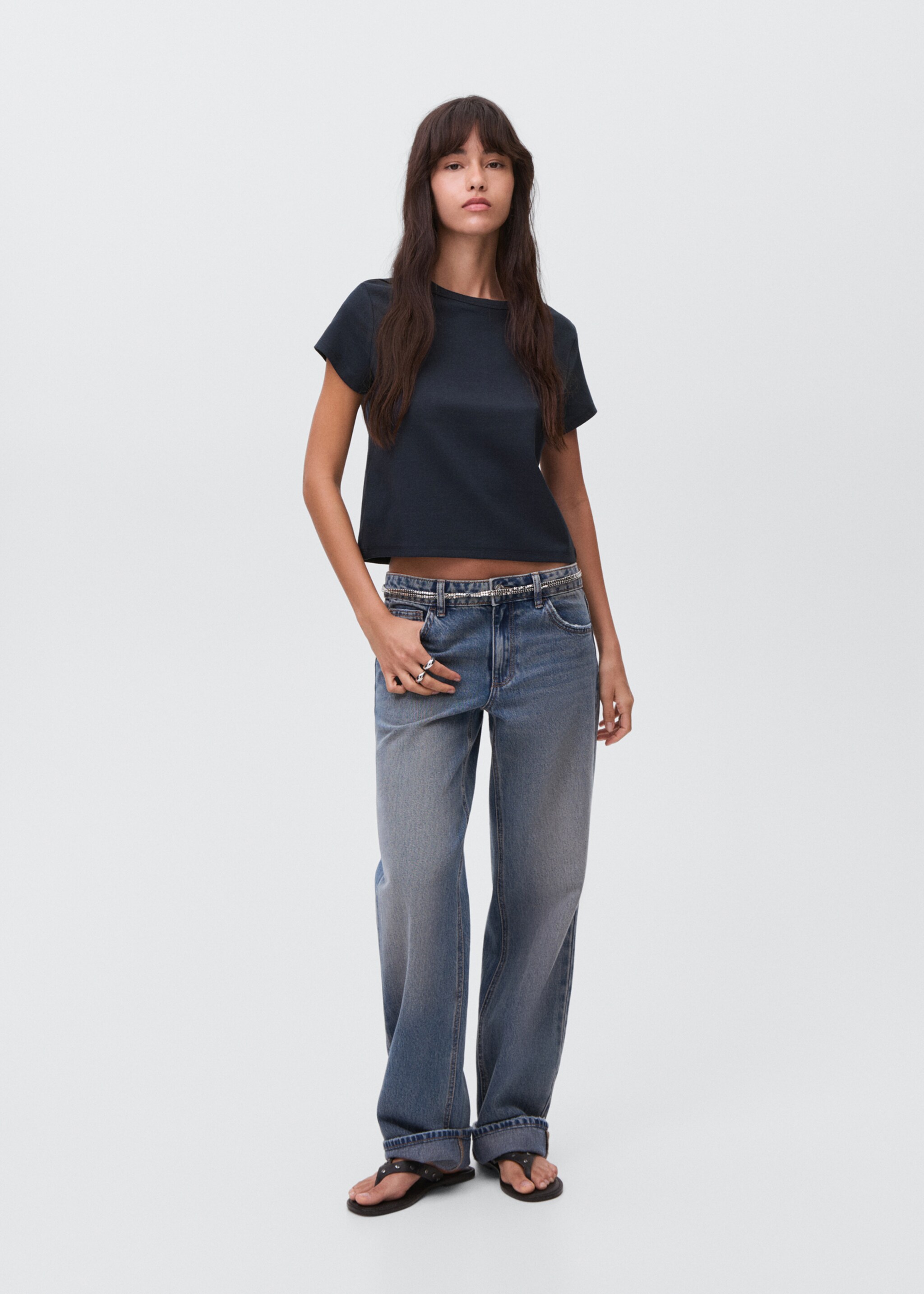 Essential cotton-blend T-shirt - General plane, Navy. Ref: 17024777-00.