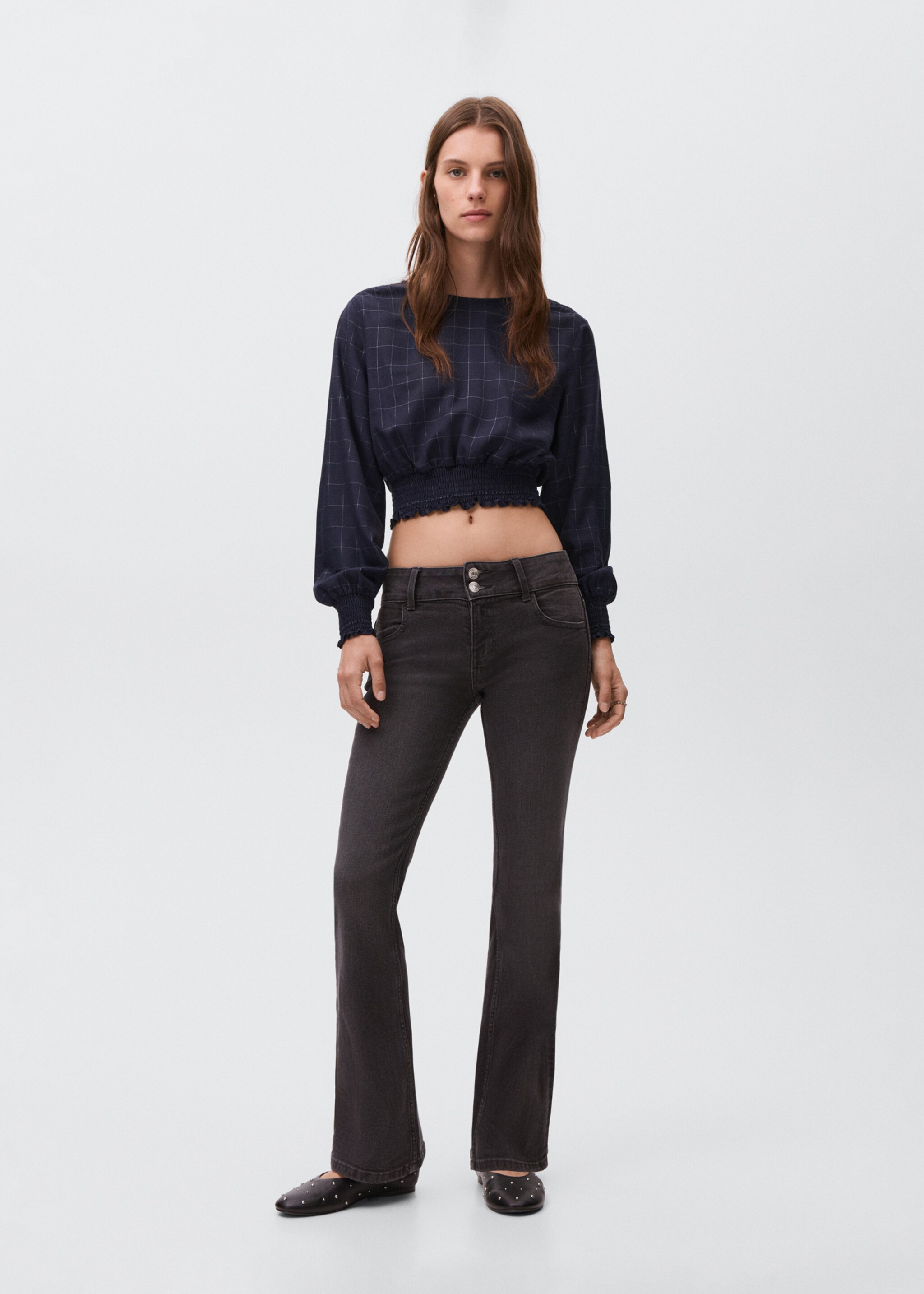 Lurex check blouse - General plane