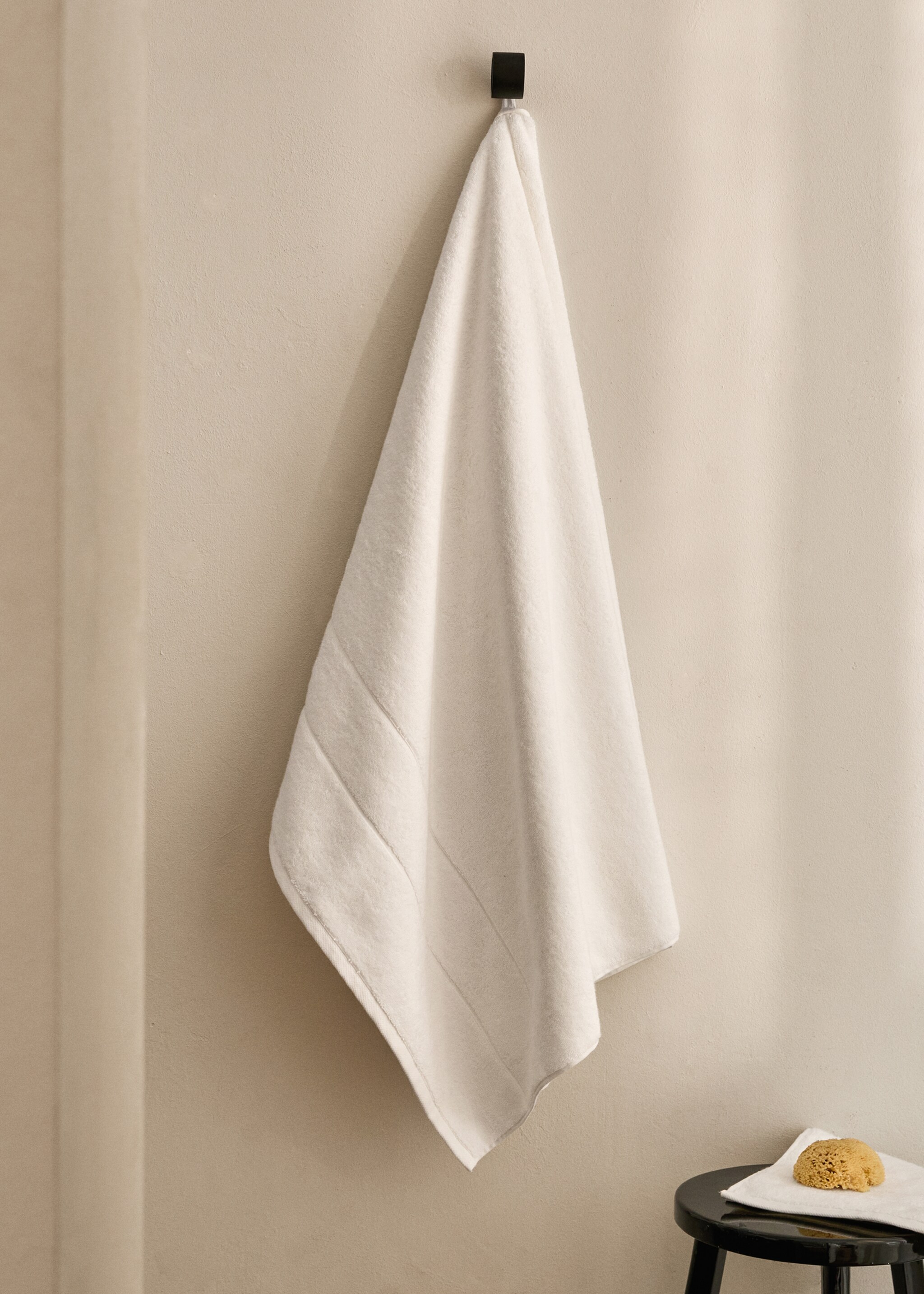 Badetuch aus 100 % Baumwolle - Allgemeine Ansicht, Weiß. Ref: 17024792-00.