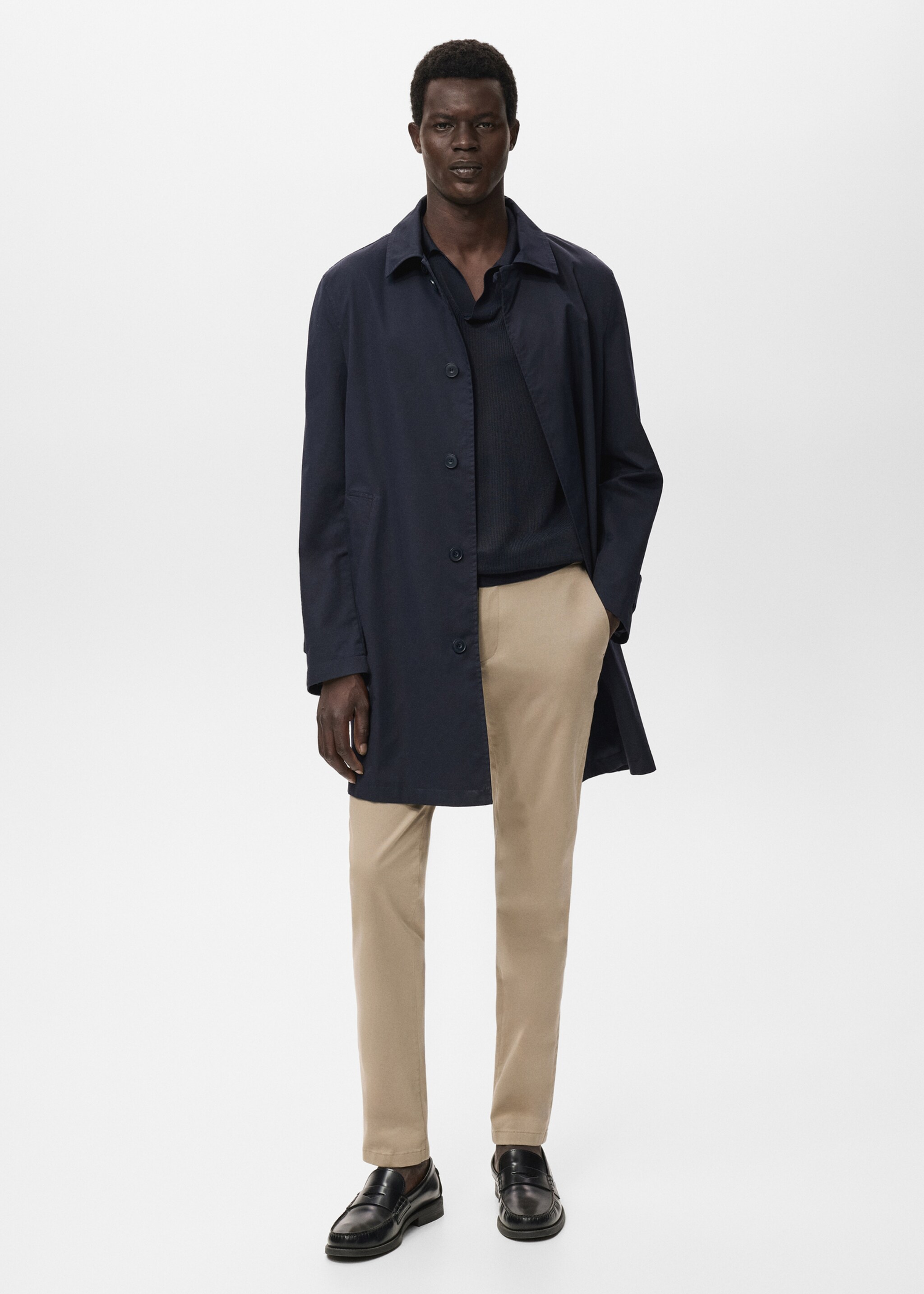 Slim fit serge chino trousers - General plane, Beige. Ref: 17025141-00.