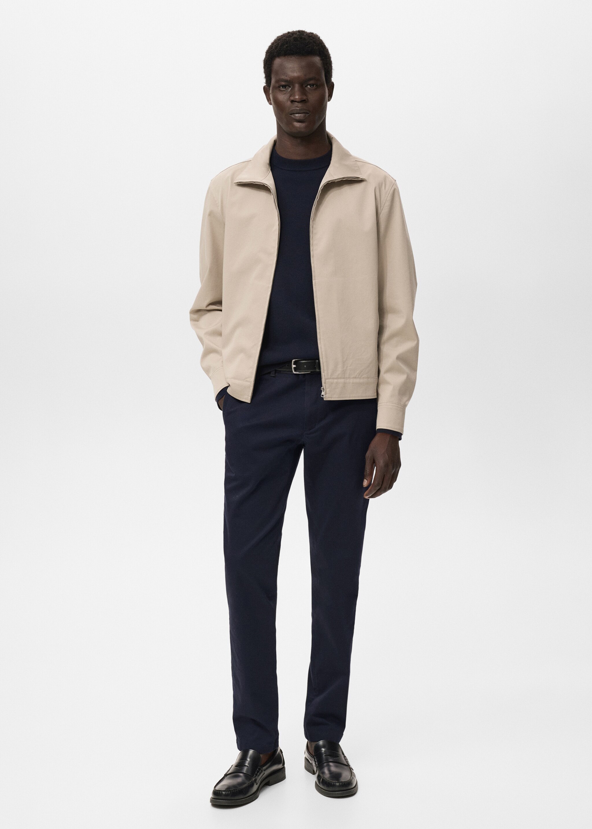 Slim fit serge chino trousers - General plane, Navy. Ref: 17025141-00.