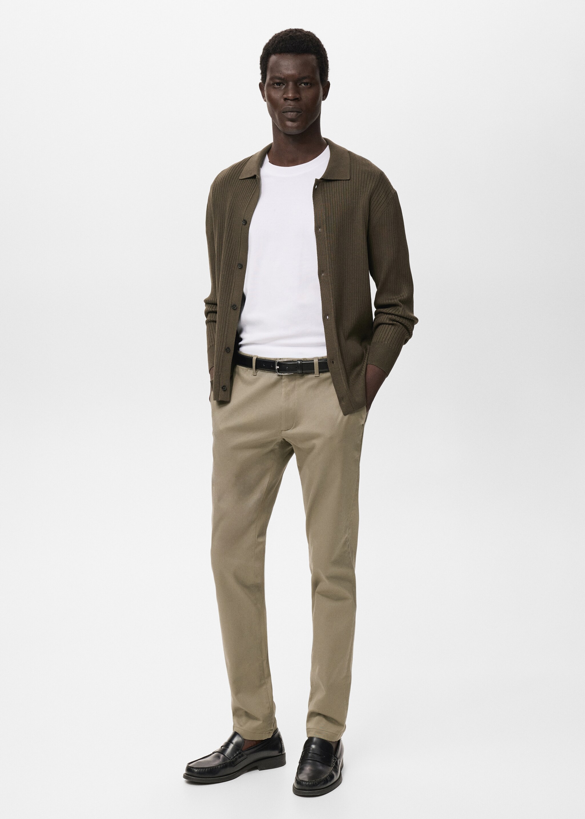 Slim fit serge chino trousers - General plane, Mink Grey. Ref: 17025141-00.