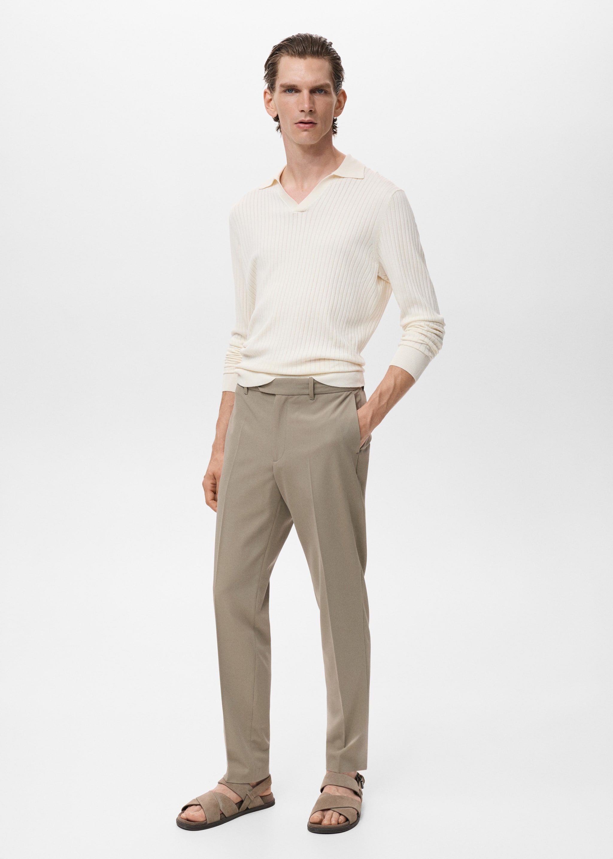 Slim-fit flannel trousers - General plane