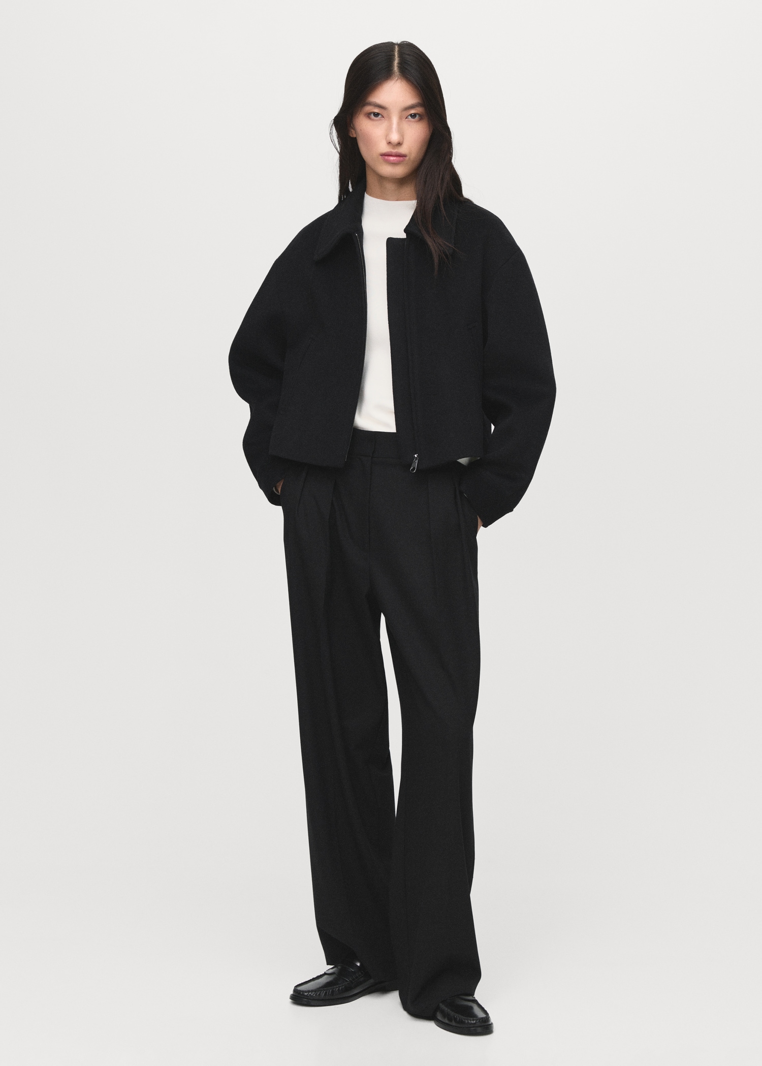 Bomberjacke aus Wolle Damen MANGO Deutschland - Main Image