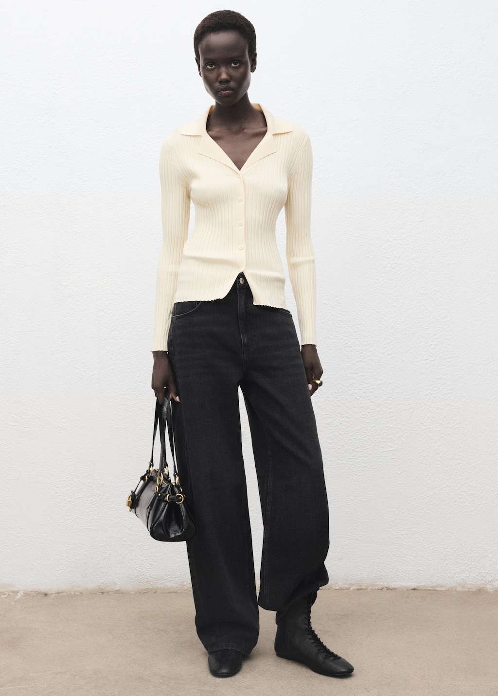 Mango Mid-rise barrel jeans