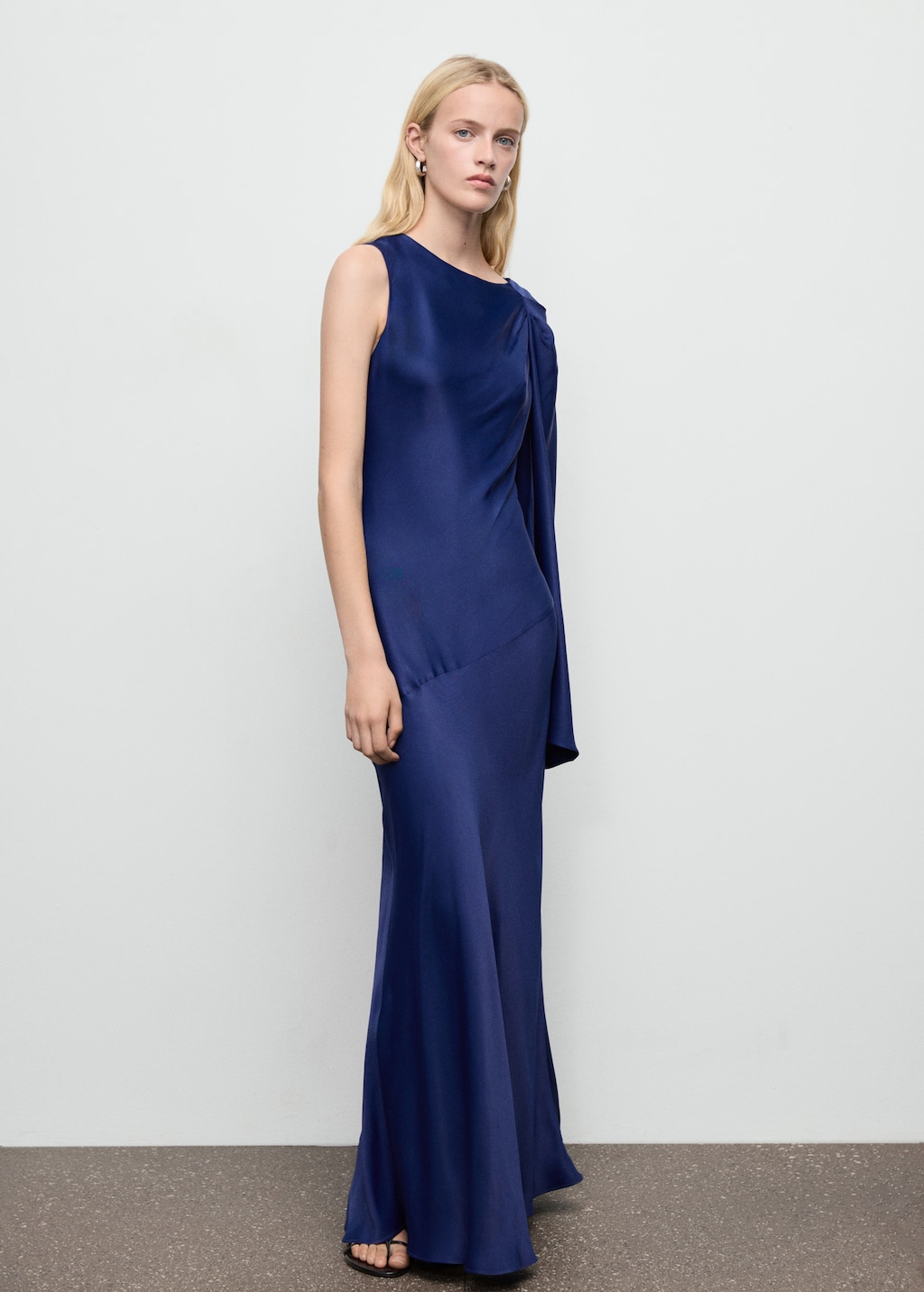 Asymmetrical satin dress