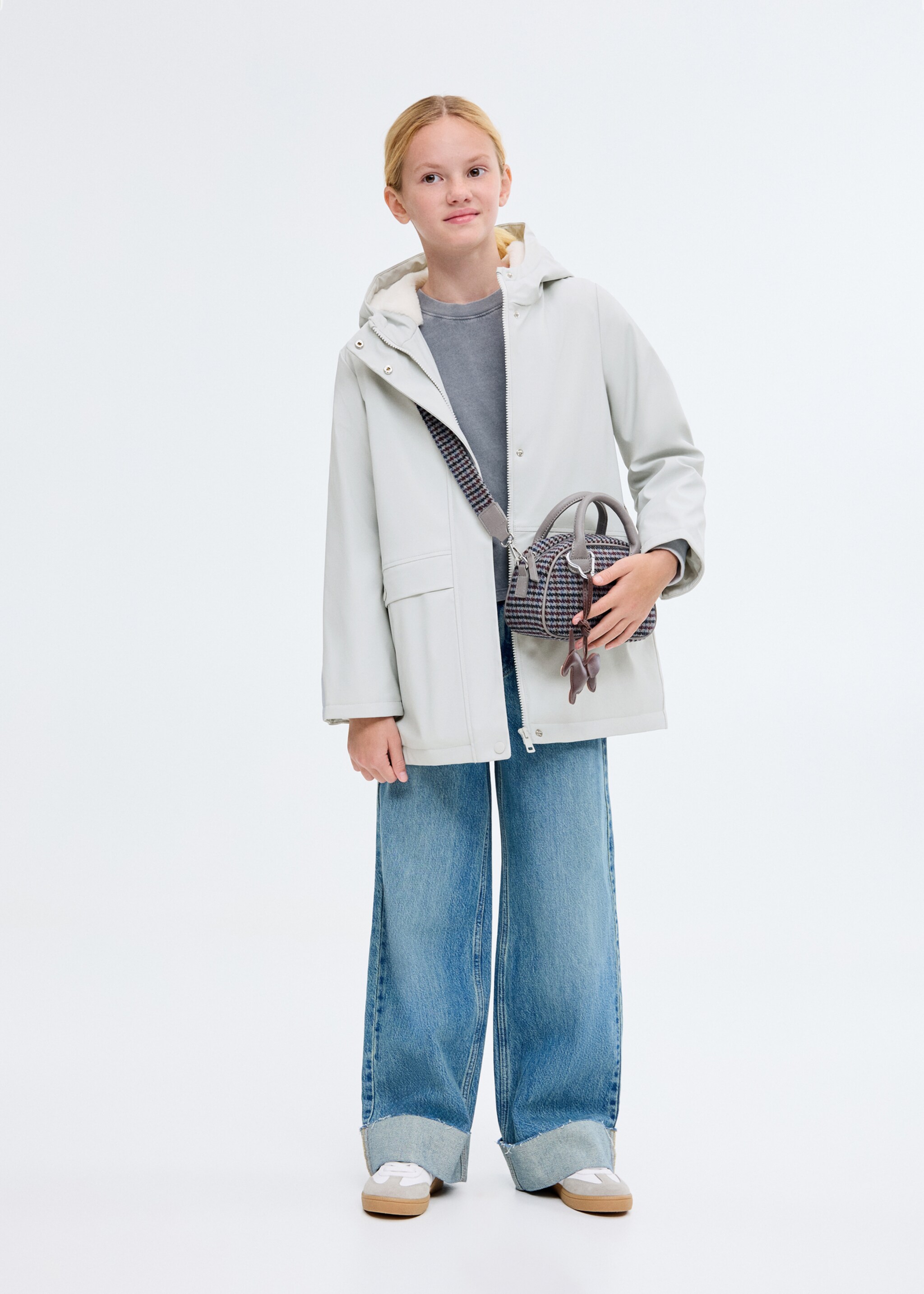 Abrigo impermeable capucha - Plano general, Azul celeste. Ref: 17025974-00.