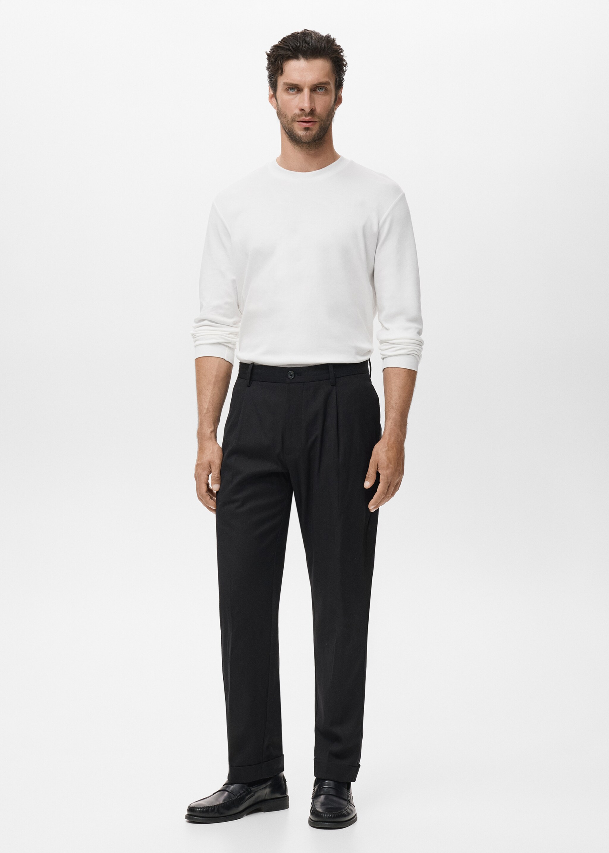 Long sleeve regular fit T-shirt - General plane, White. Ref: 17025979-00.