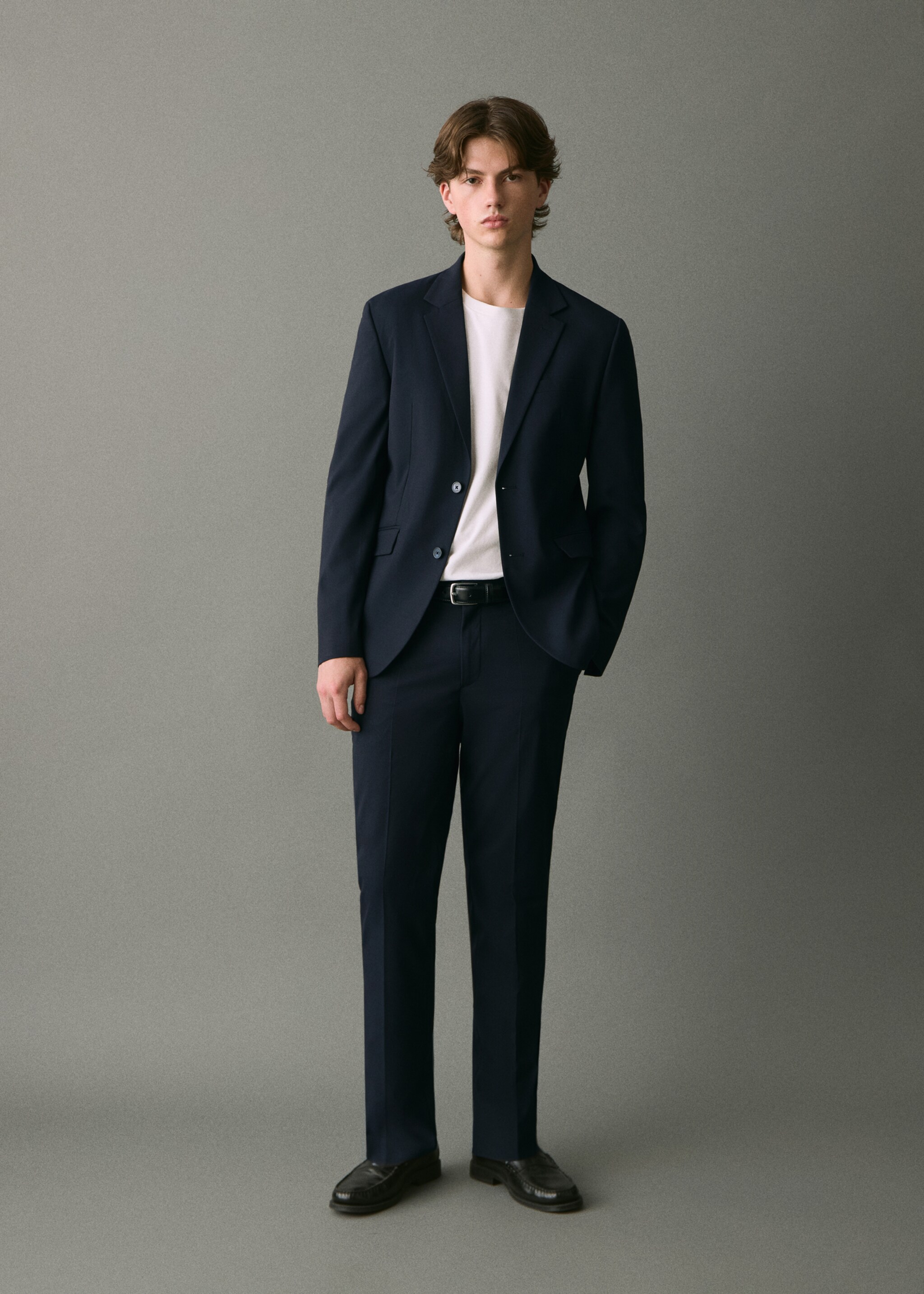 Straight suit trousers - General plane, Navy. Ref: 17026329-00.