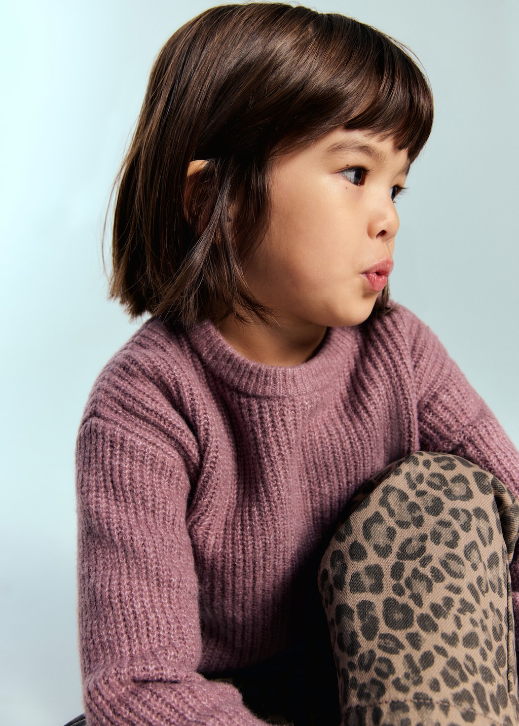 Knitted ribbed sweater