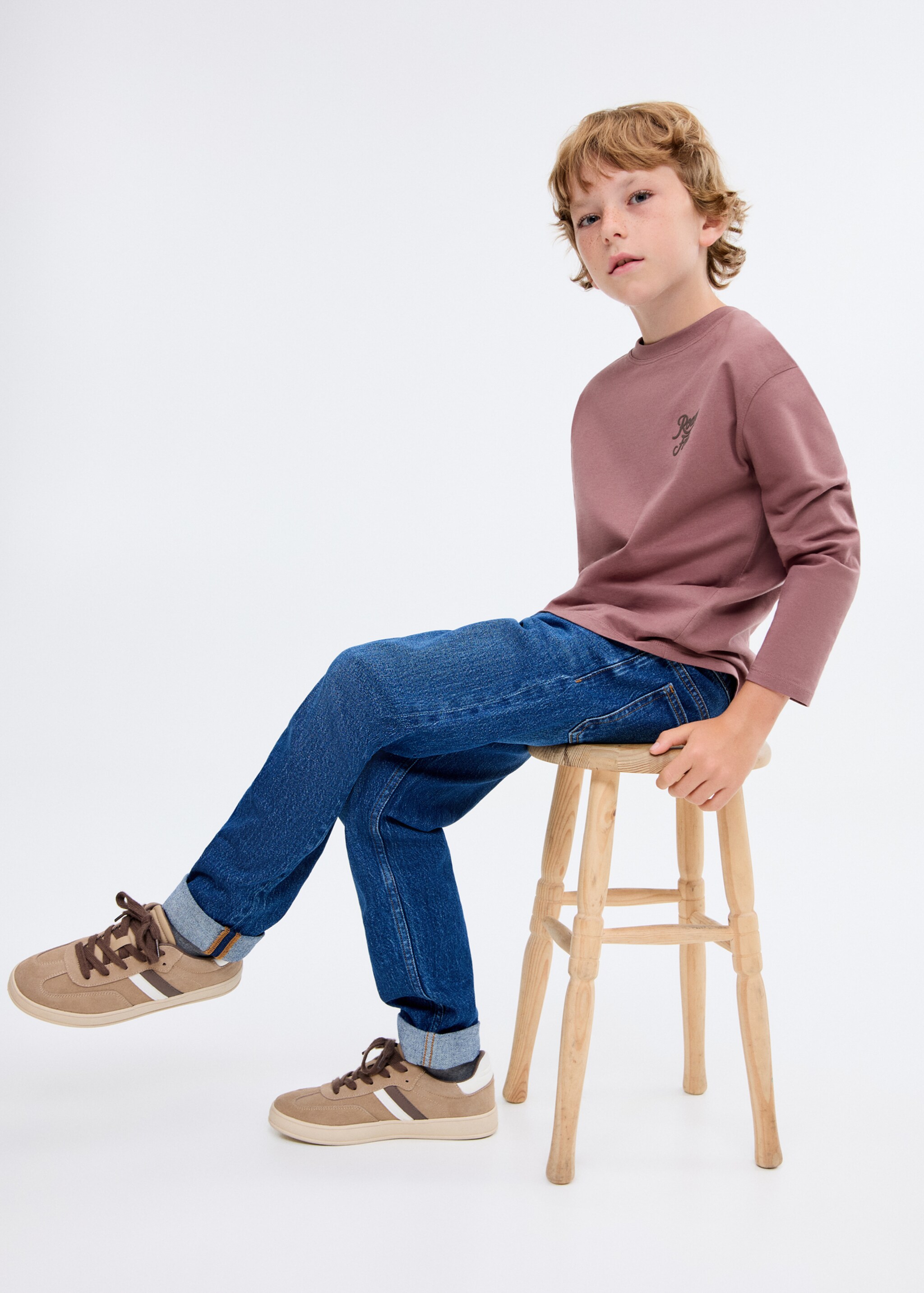 Printed cotton-blend T-shirt - General plane, Cherry. Ref: 17026342-00.