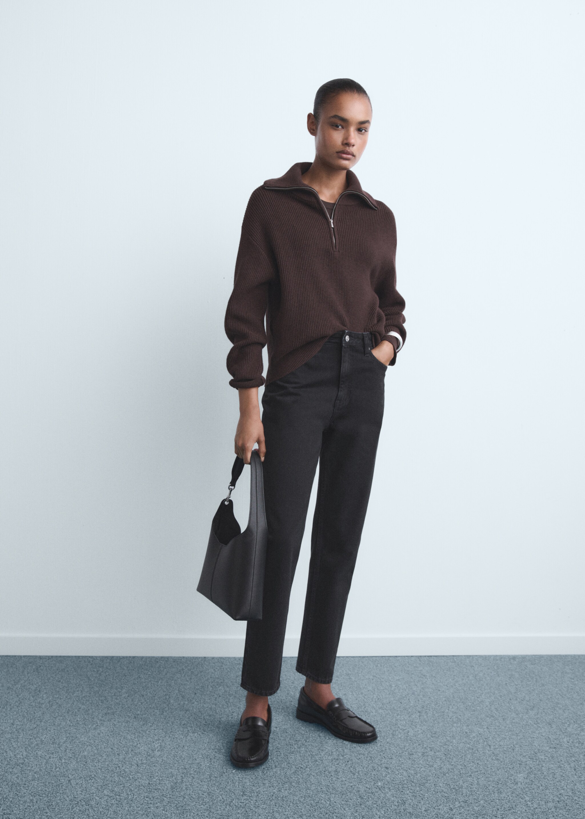 Mom2000 high-rise jeans - General plane, Black denim. Ref: 17026355-00.
