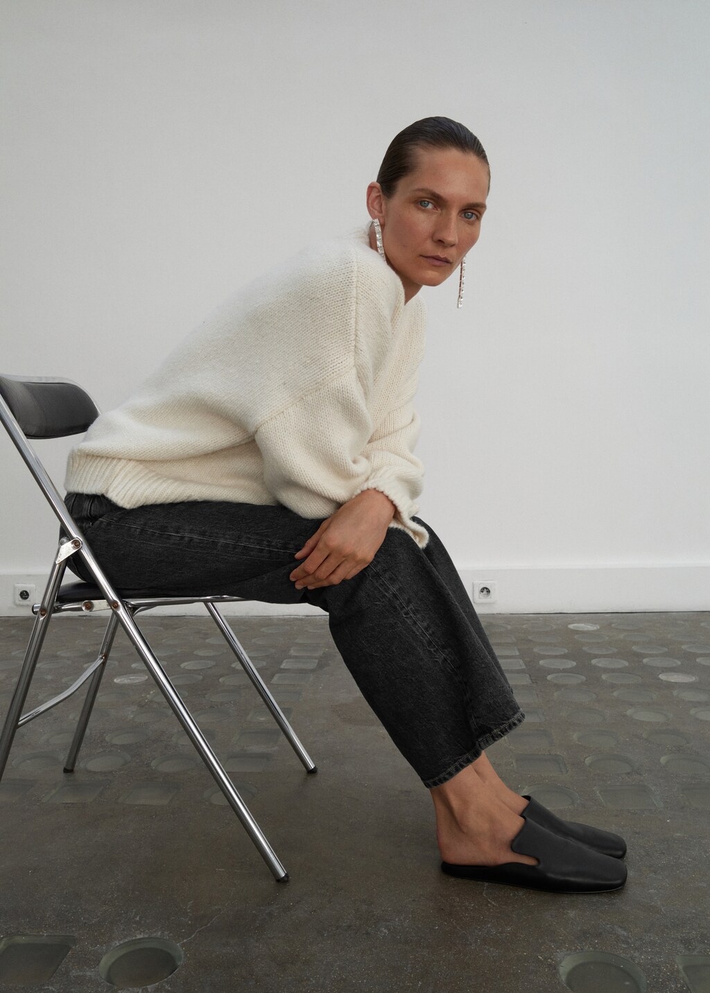 Square toe leather shoe - Women | MANGO USA