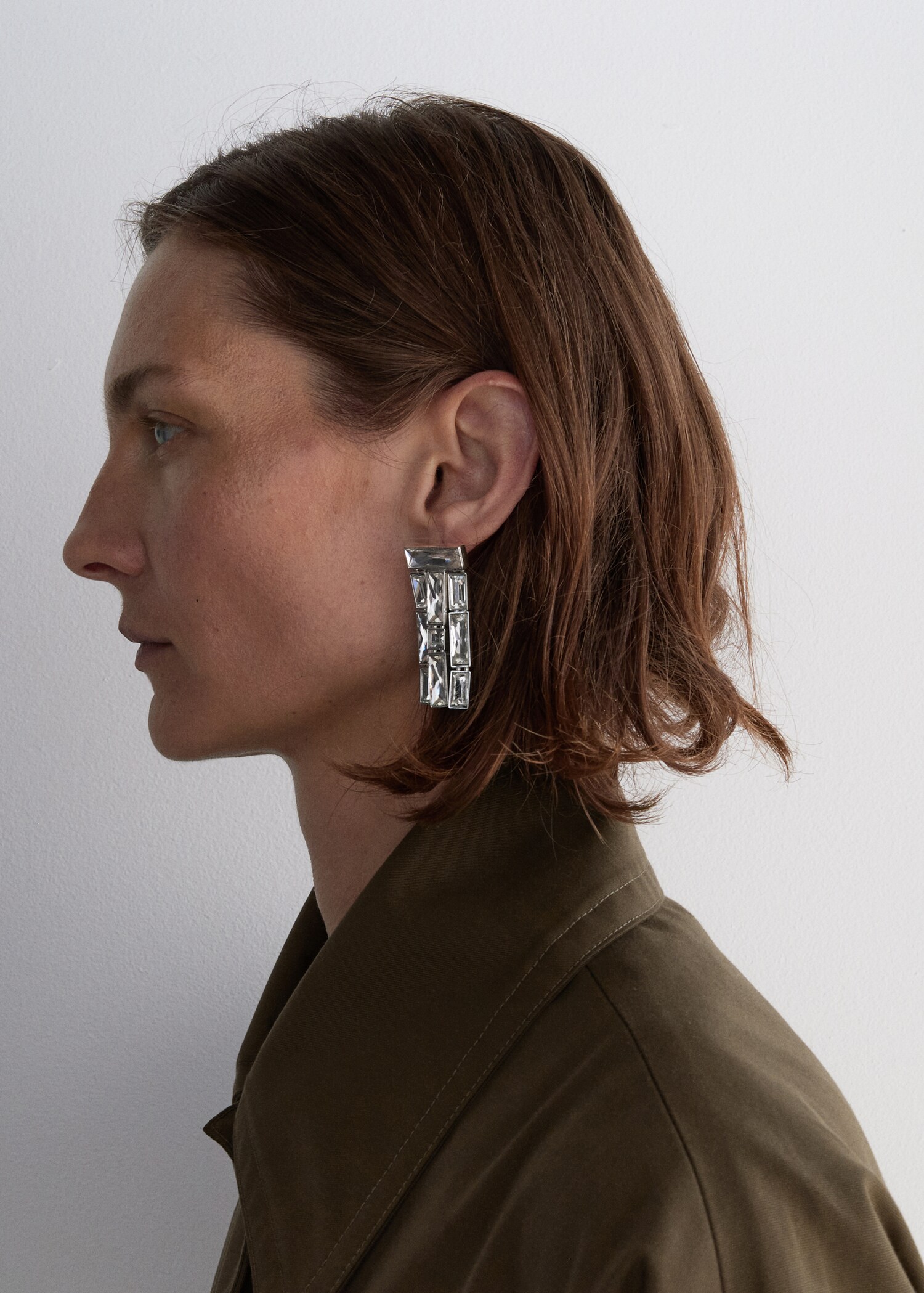Dangling earrings with crystal strips - General plane