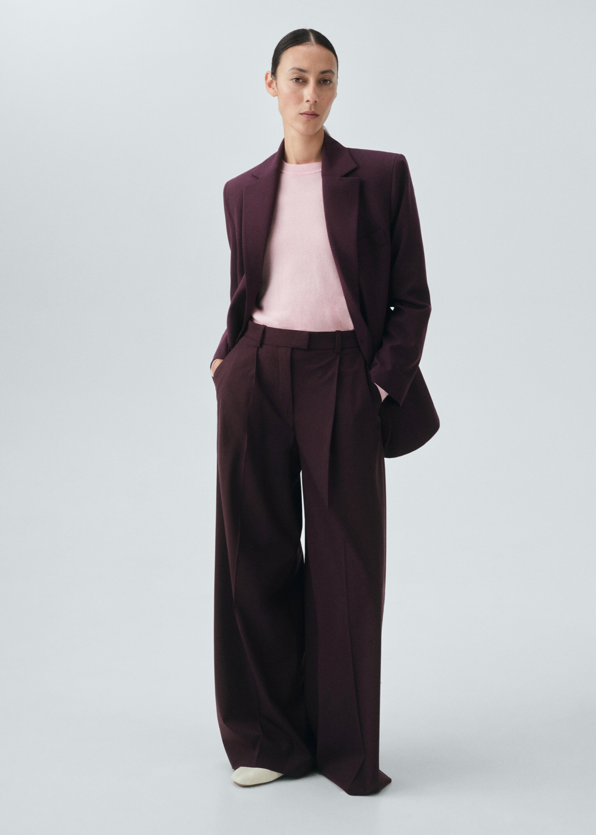 Wool-blend suit jacket - General plane, Maroon. Ref: 17026363-00.