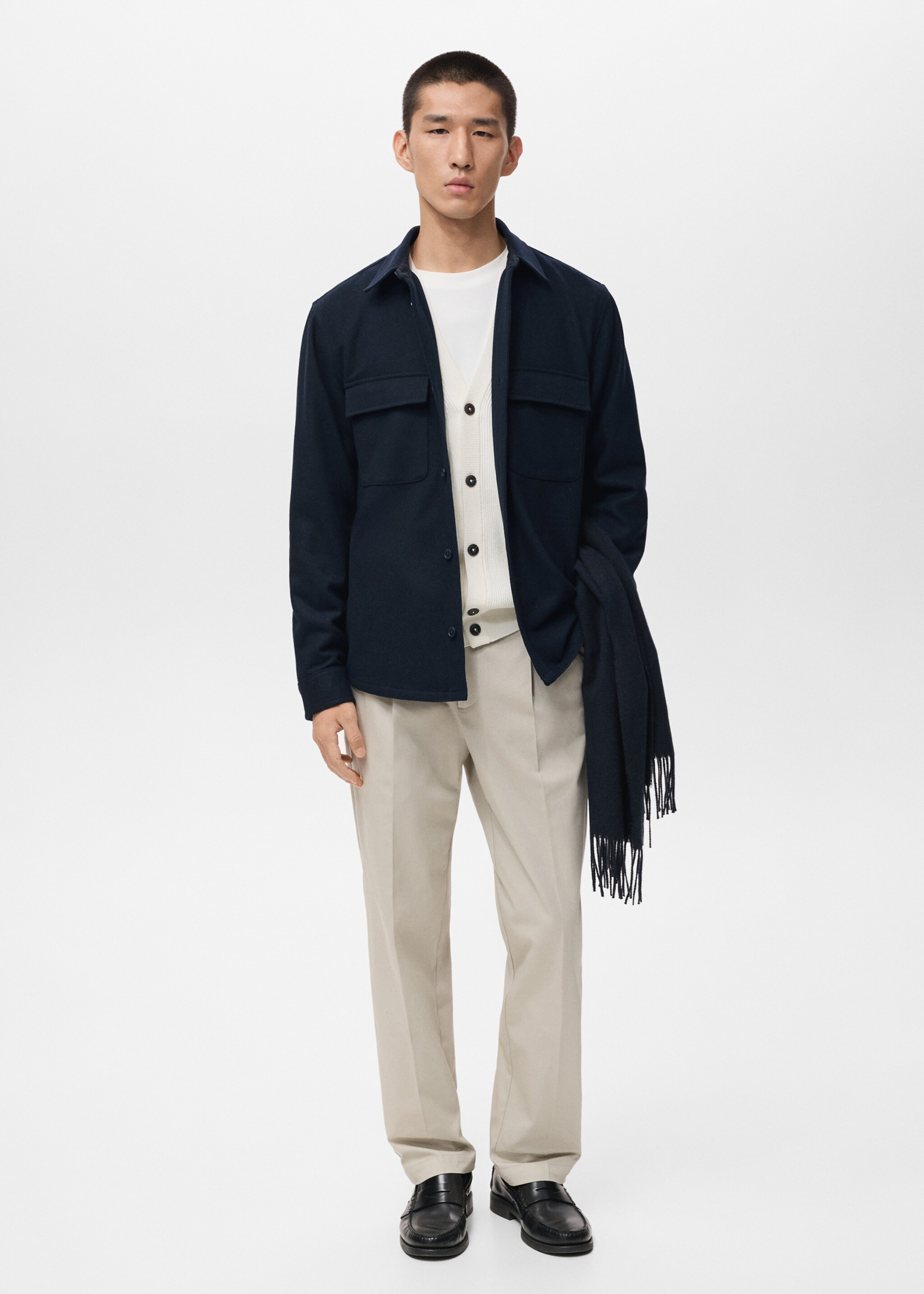 Wool jacket with pockets - General plane, Dark Navy. Ref: 17026724-00.