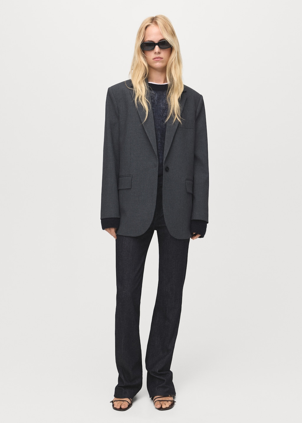 Mango Straight blazer with flap pockets