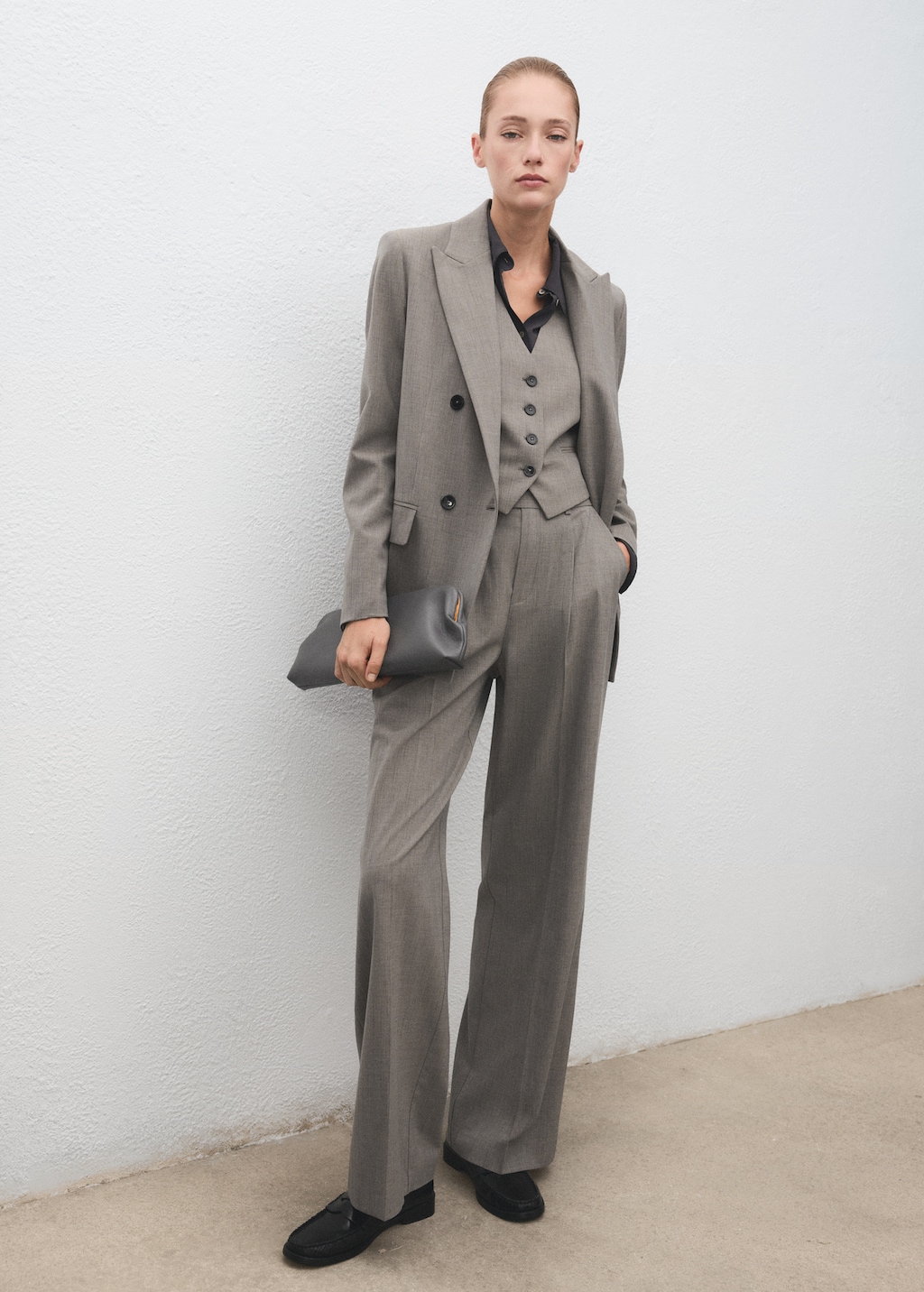 Wool-blend suit vest