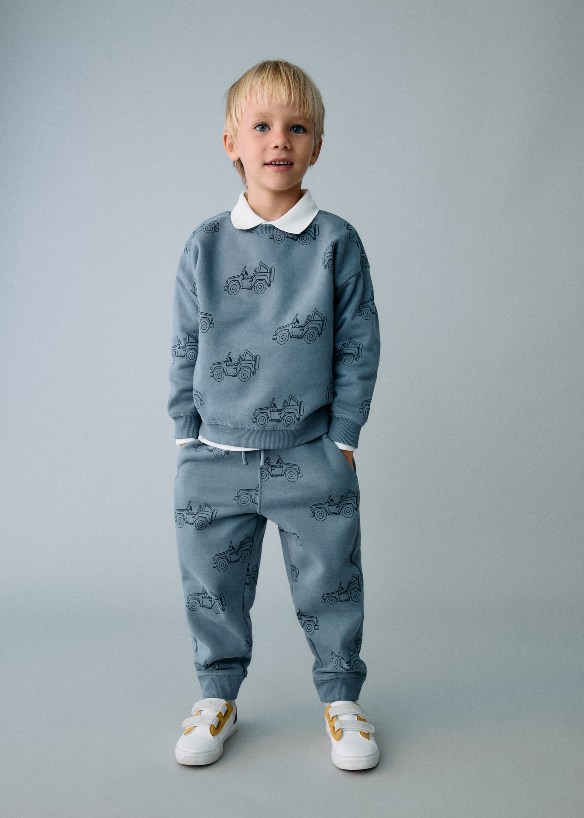 Printed cotton joggers - General plane, Blue. Ref: 17027780-00.