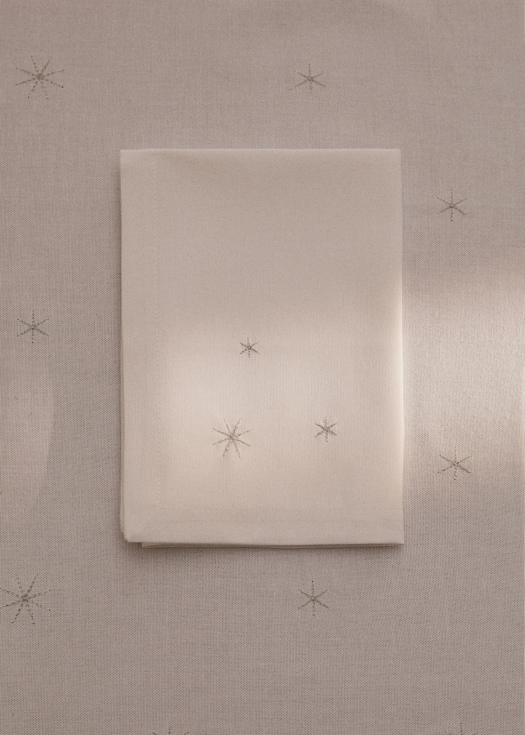 Set of 4 cotton napkins with embroidered star details