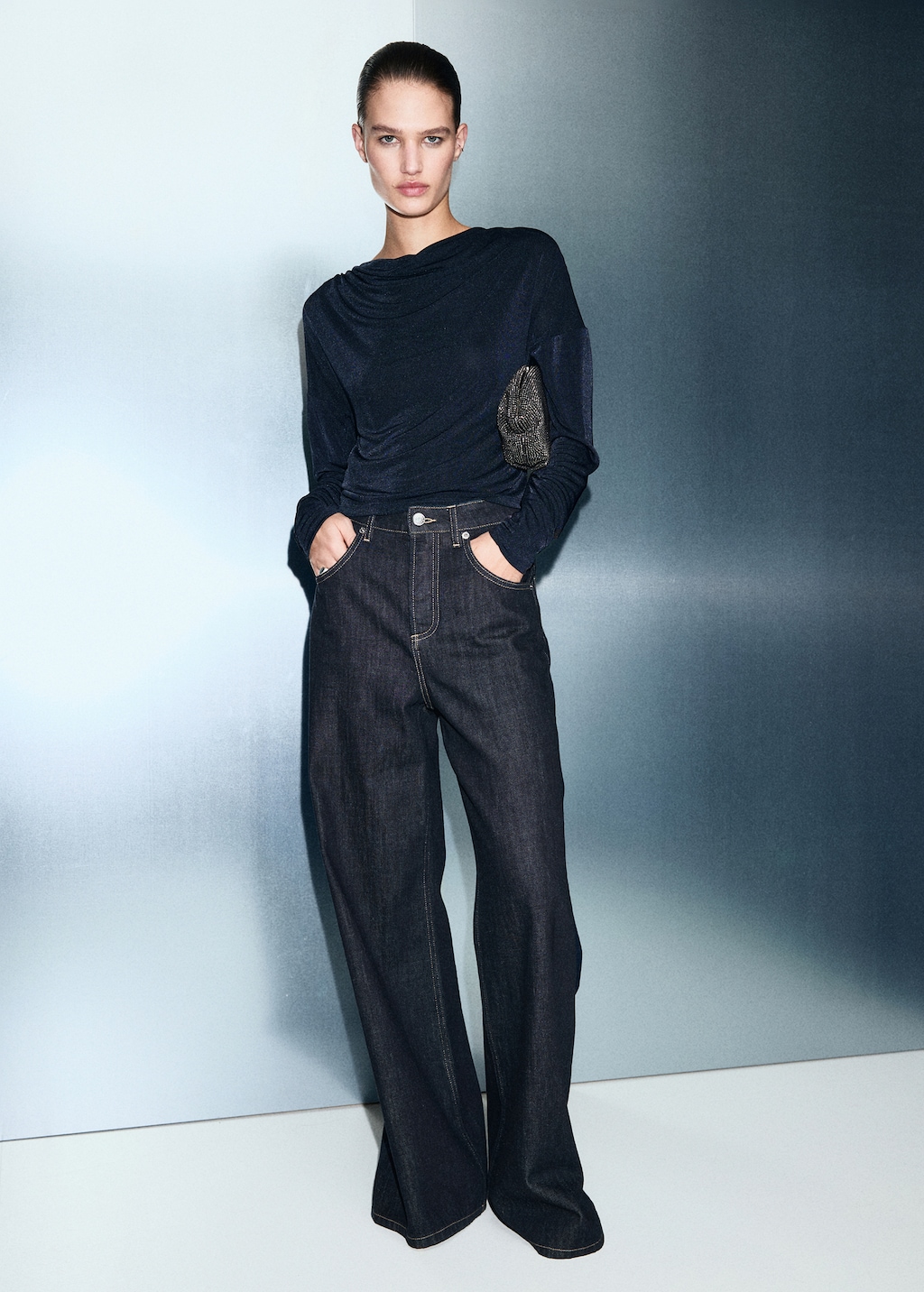 Mango Draped neck top