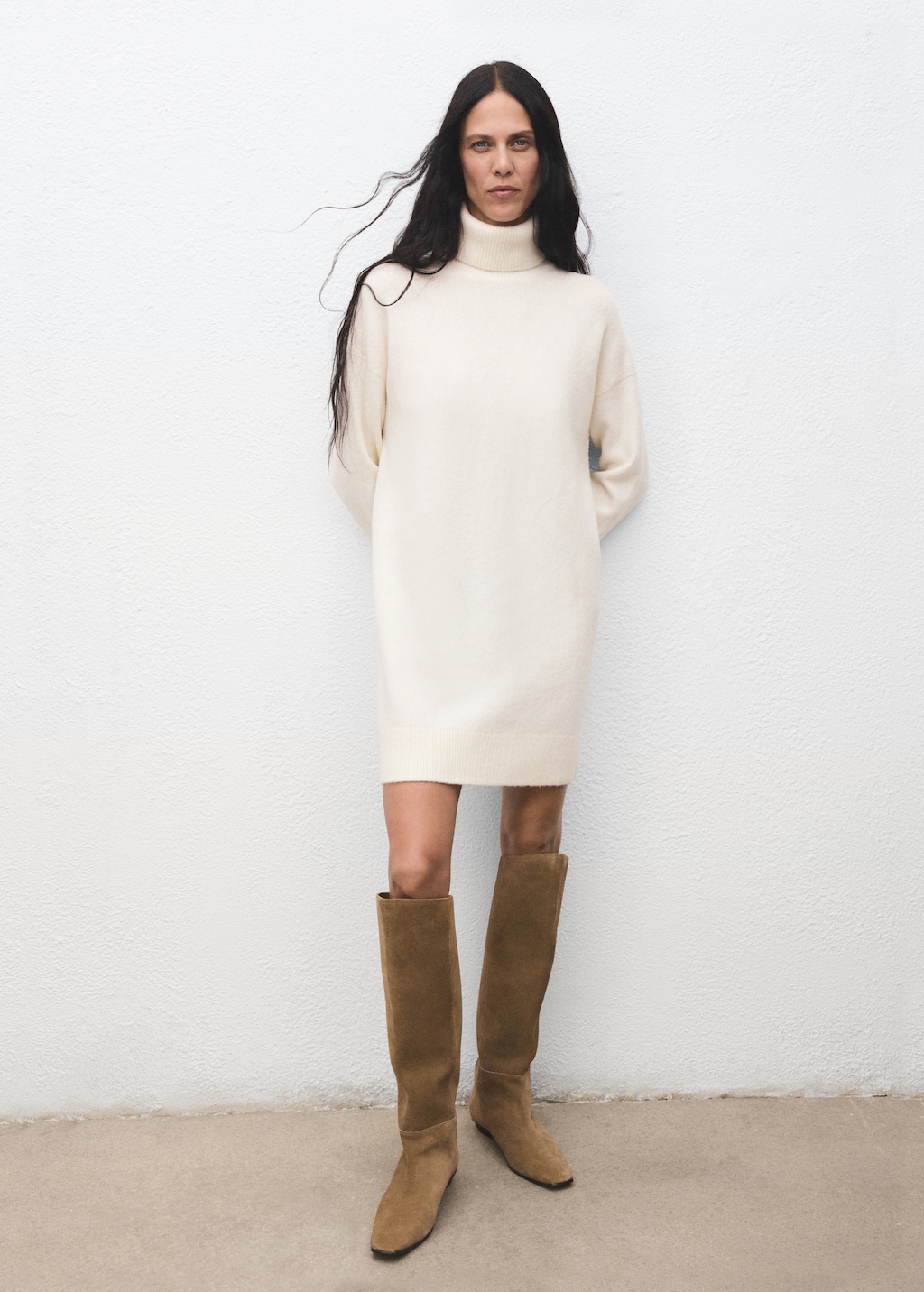 Mango Knitted turtleneck dress