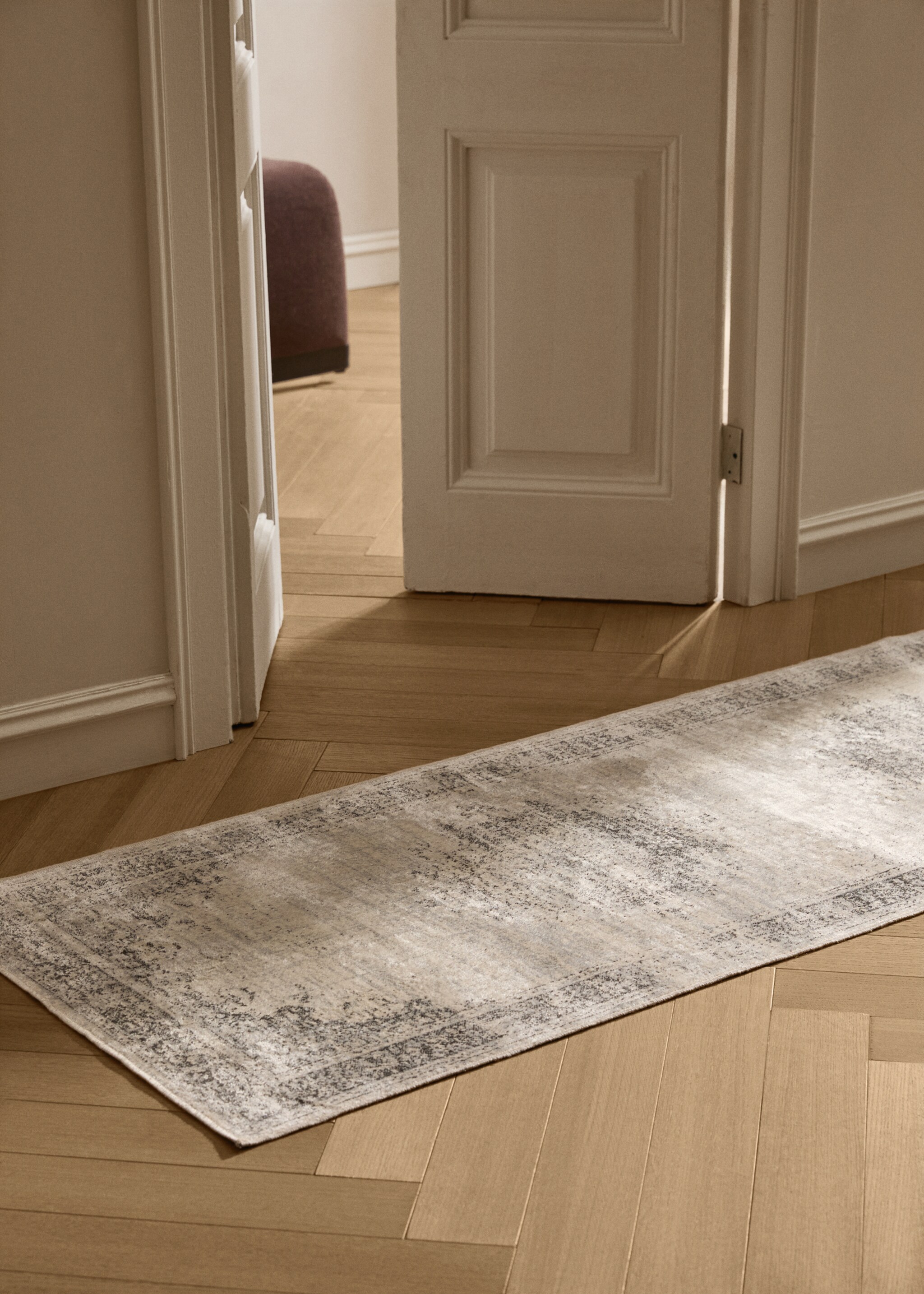 Vintage-effect rug - General plane, Ecru. Ref: 17027818-00.