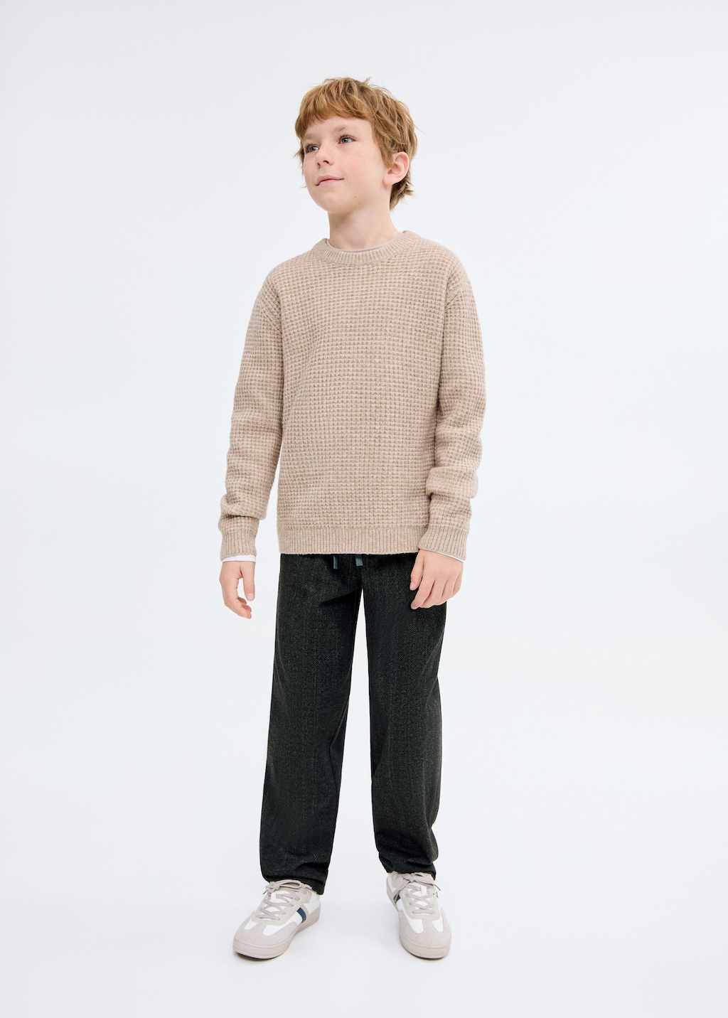 Herringbone straight pants