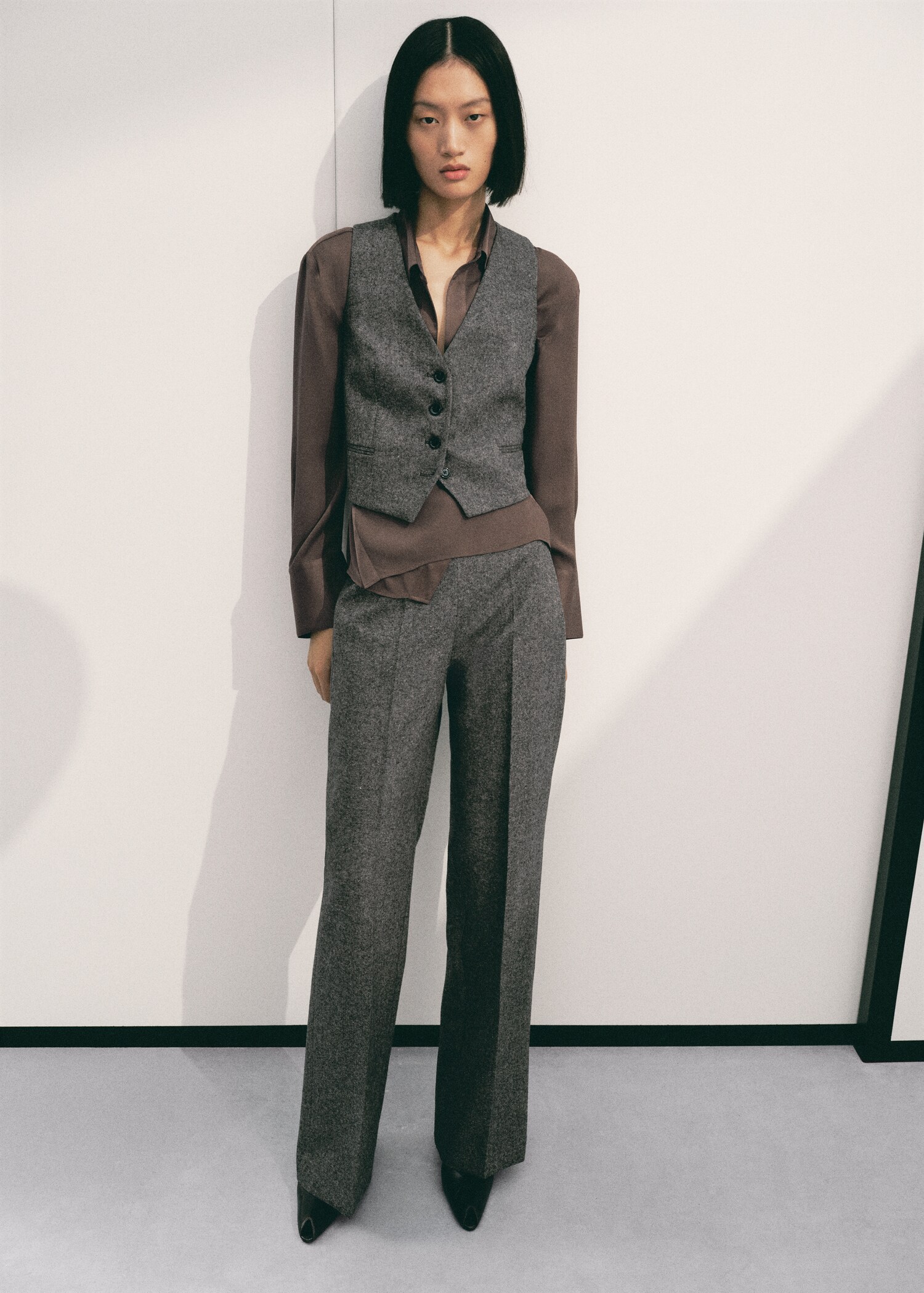 Speckled wool waistcoat - General plane
