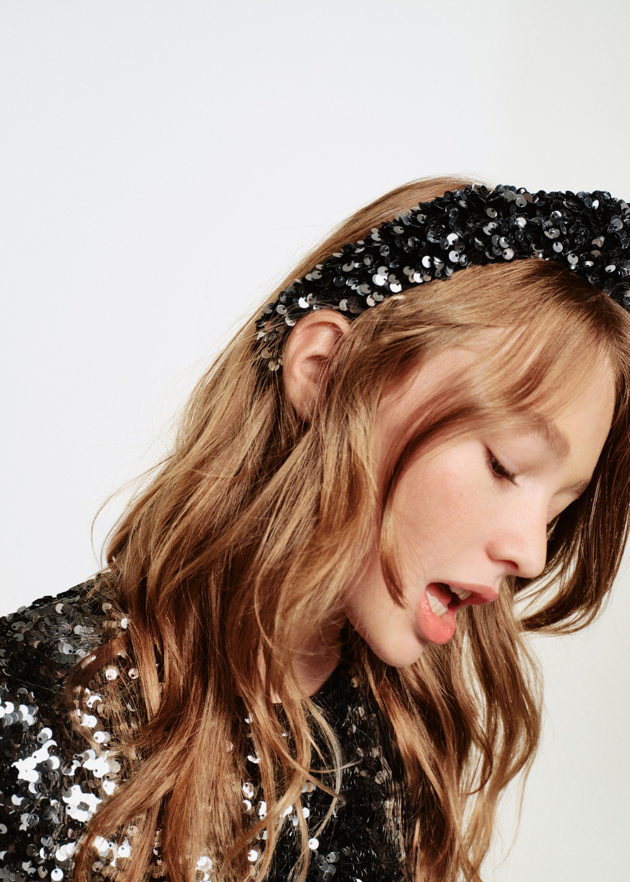 Glitter sequin headband - General plane, Black. Ref: 17029212-00.