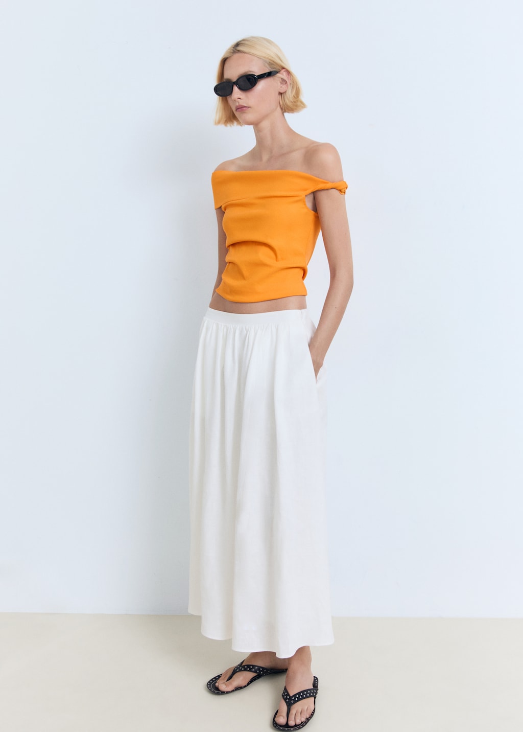 Mango Asymmetrical strapless top