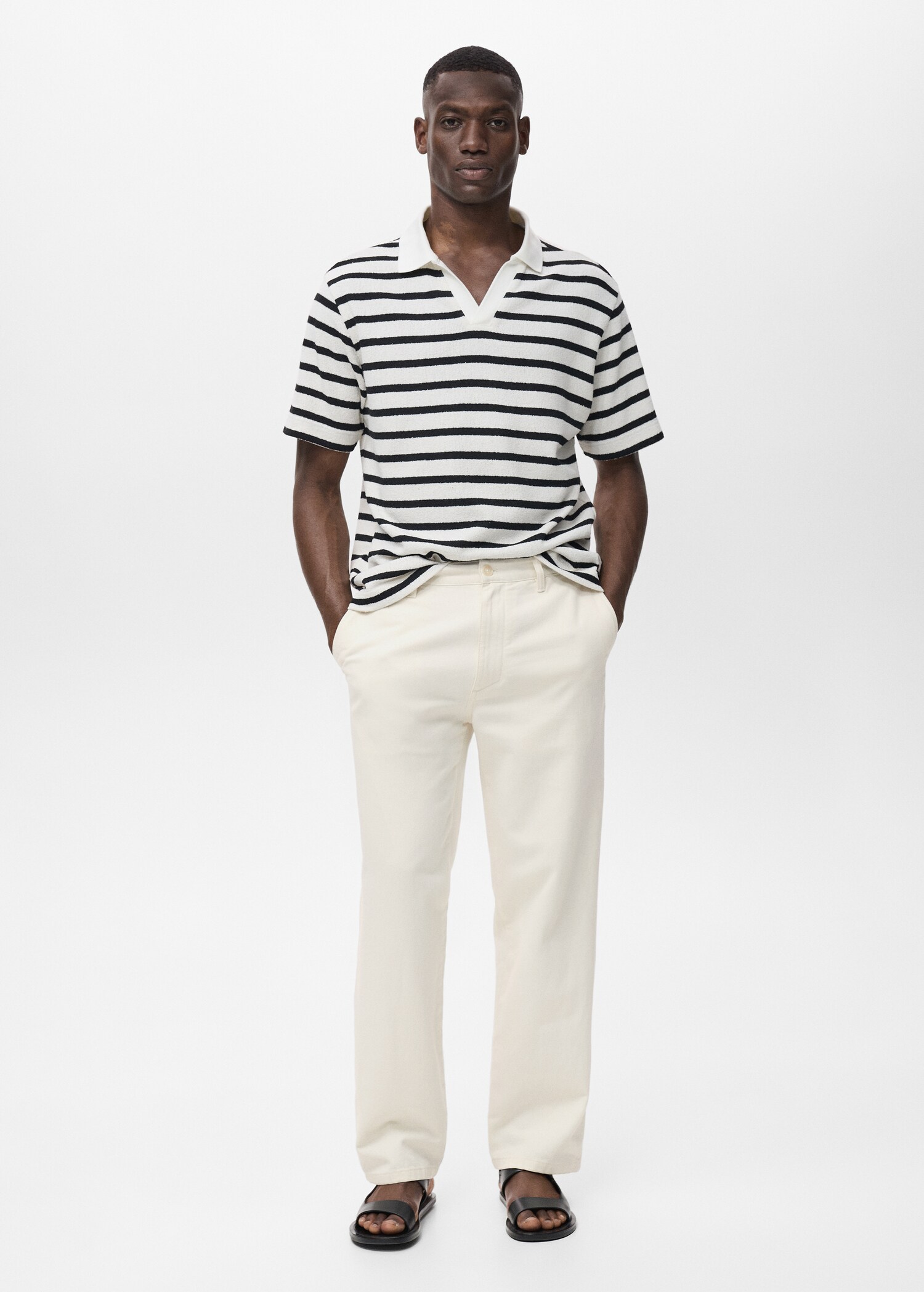 Regular-fit jeans made from a cotton-linen blend - General plane