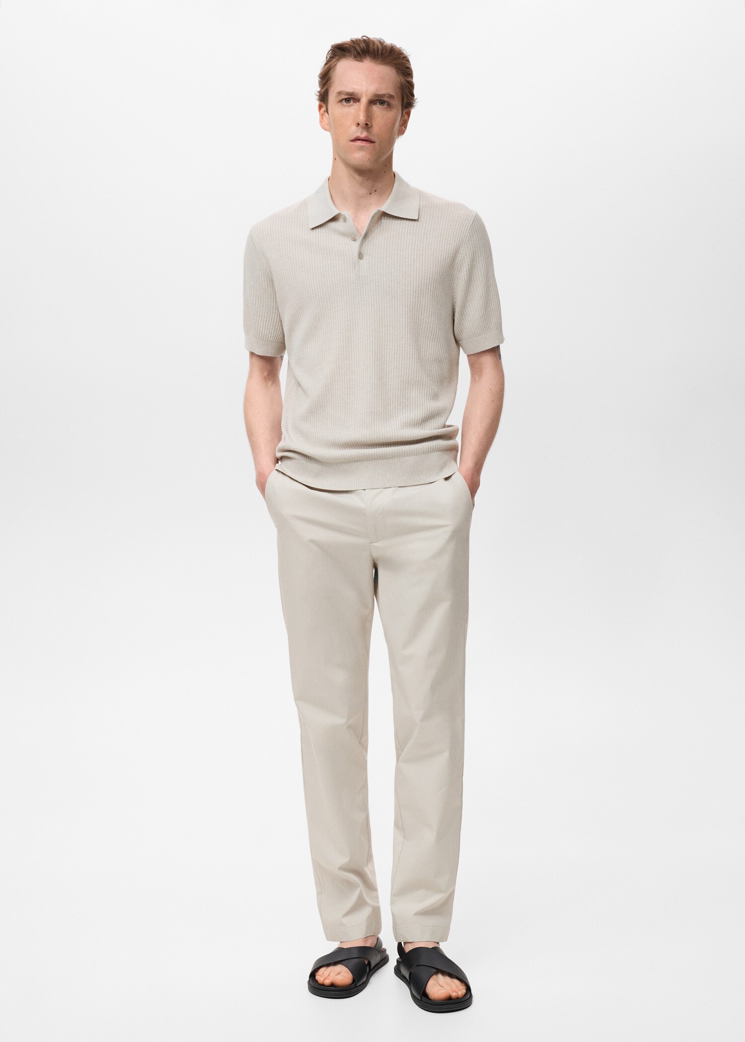 Rippstrick-Poloshirt - Allgemeine Ansicht