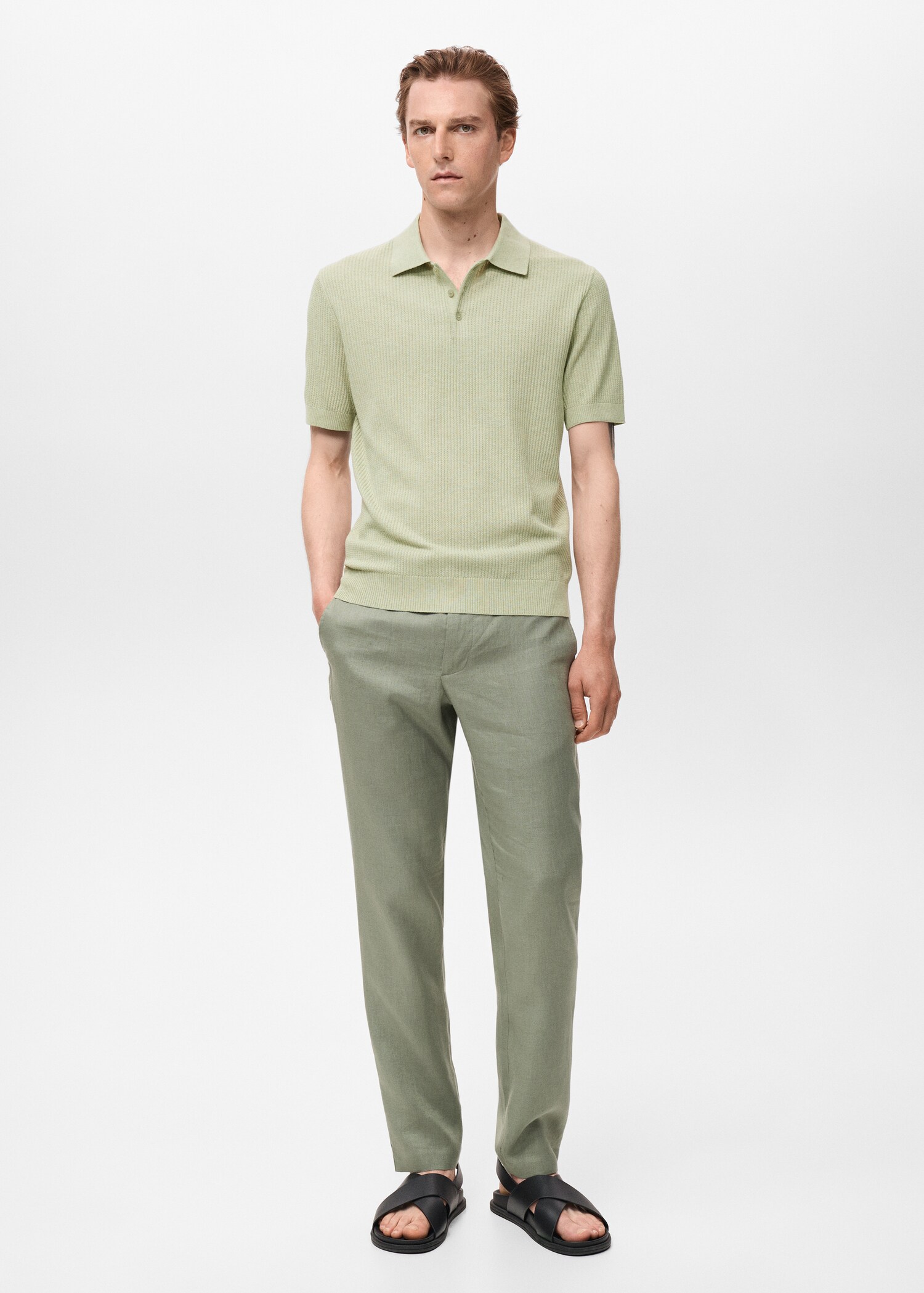 Rippstrick-Poloshirt - Allgemeine Ansicht