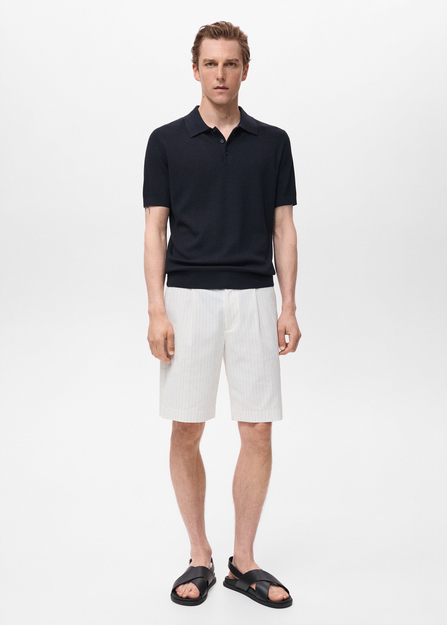 Rippstrick-Poloshirt - Allgemeine Ansicht