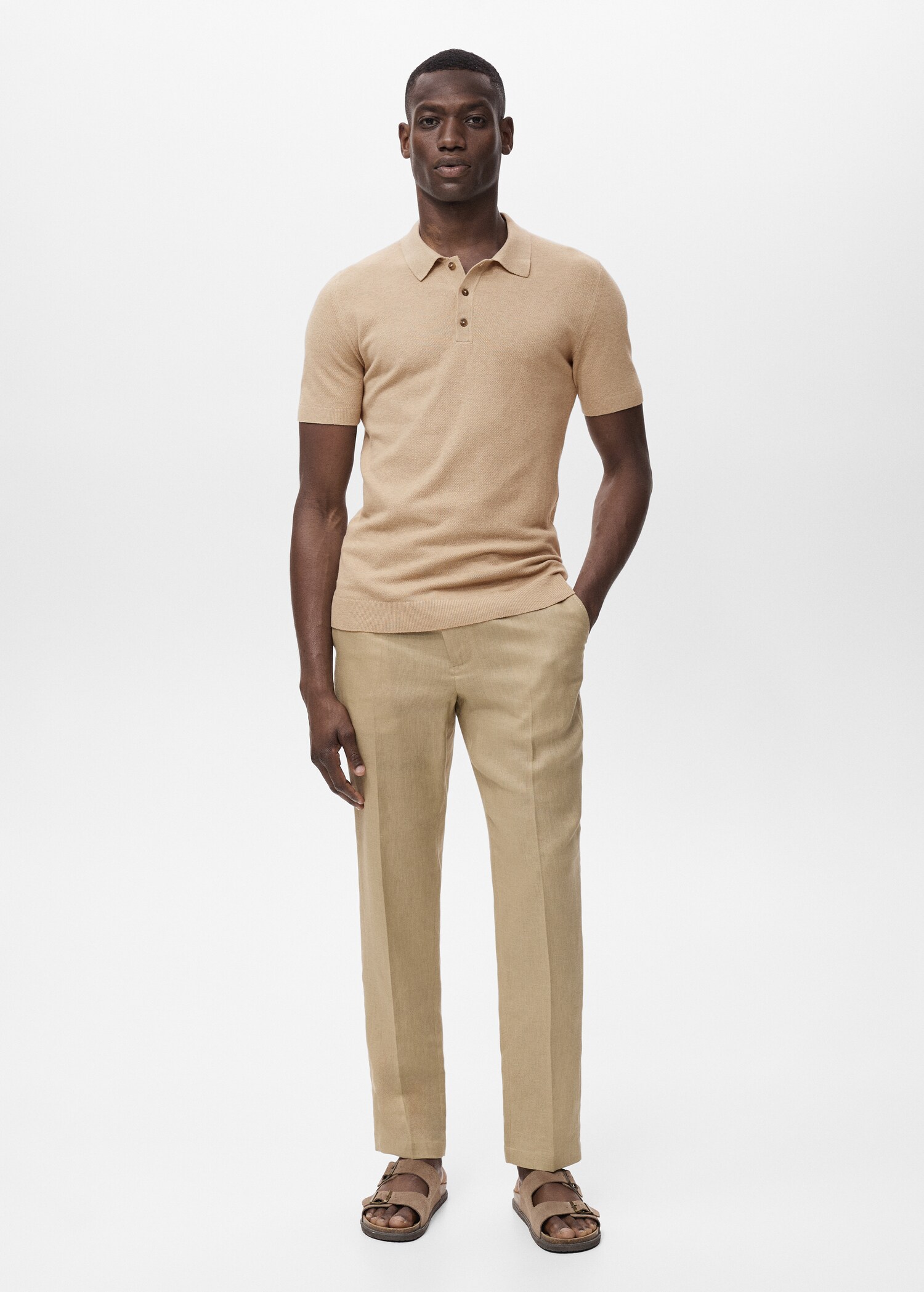 Fine-knit cotton polo shirt - General plane