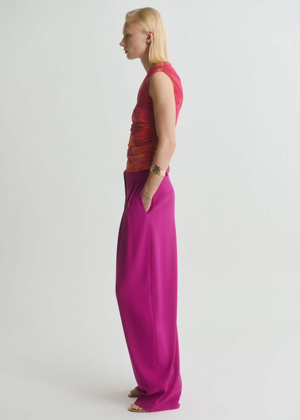 Pleat detail pants - image 2