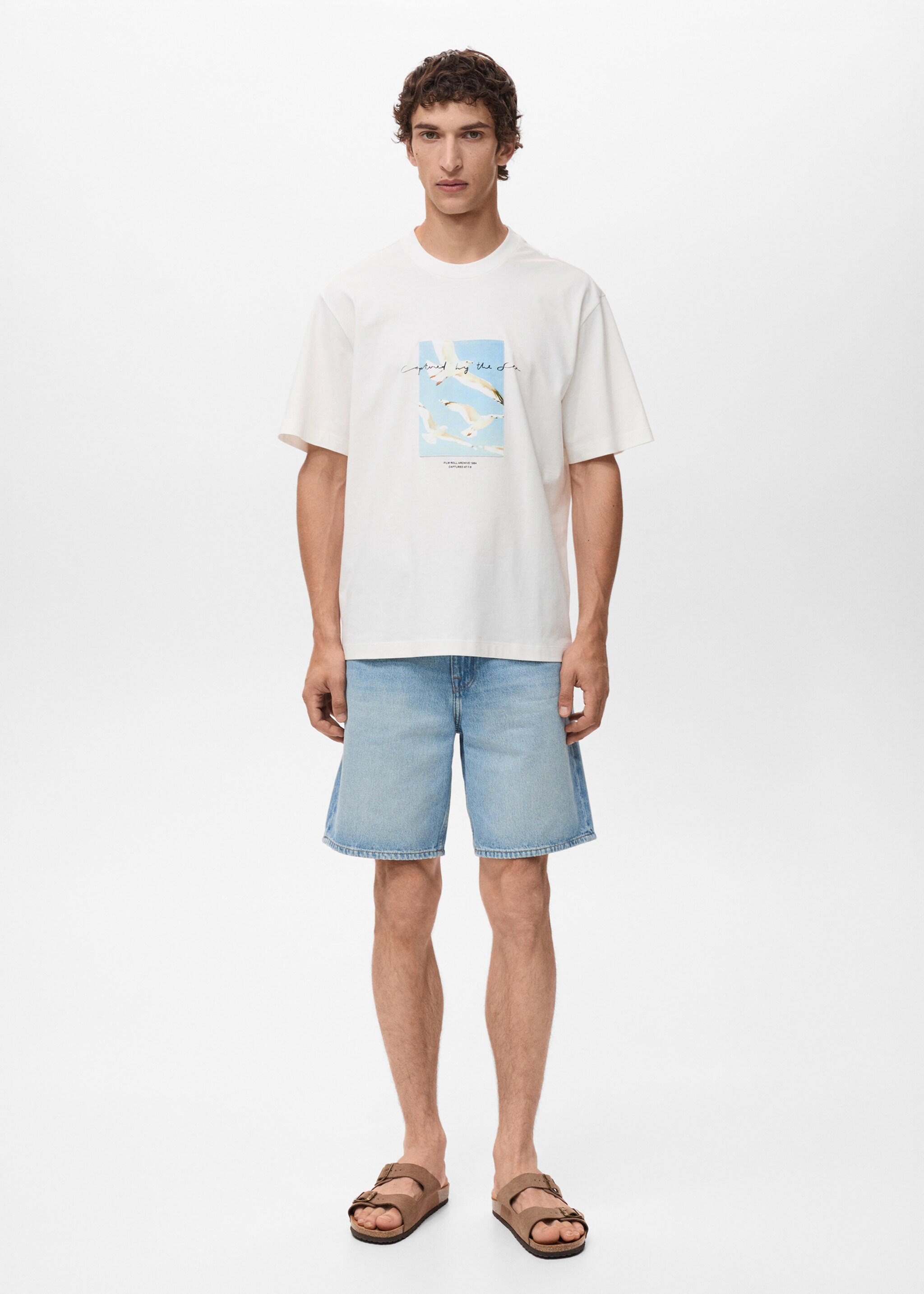 T-shirt met bedrukte patch - Overzichtstekening