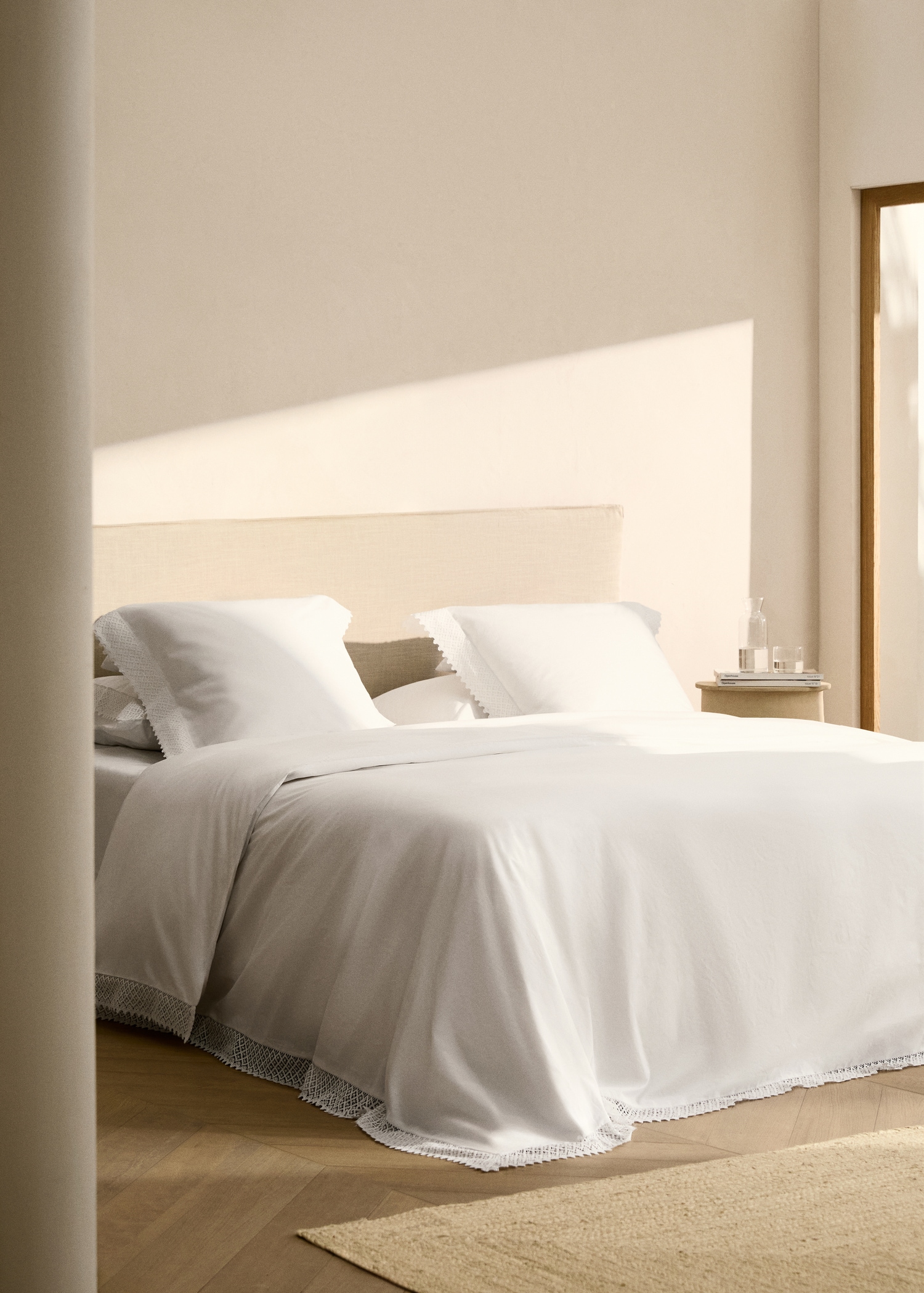 Housse de couette détail dentelle lit 180/200 cm - Plan général