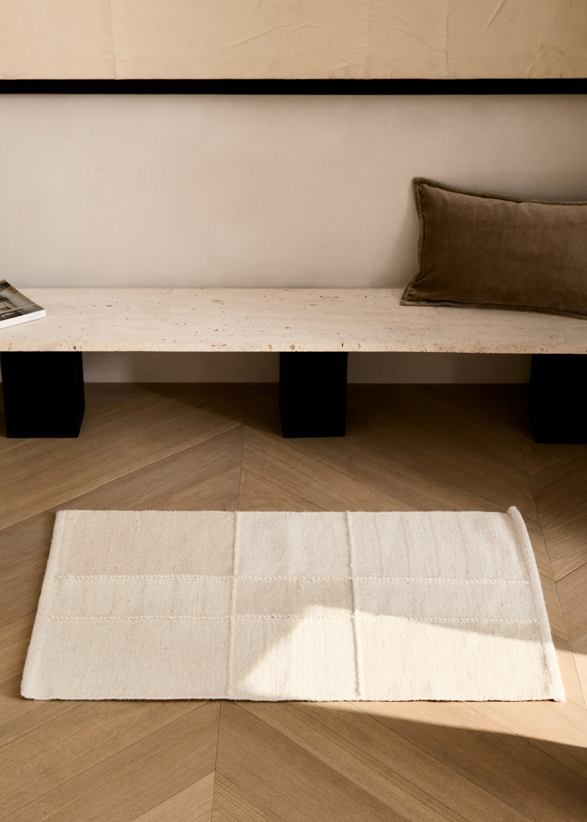 Small wool patchwork-effect rug - General plane