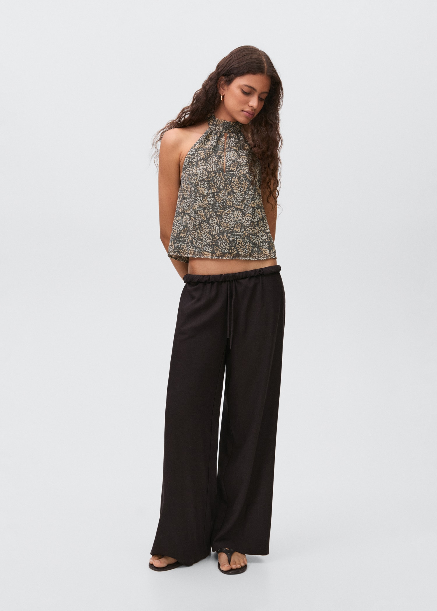 Top estampat coll halter - Pla general