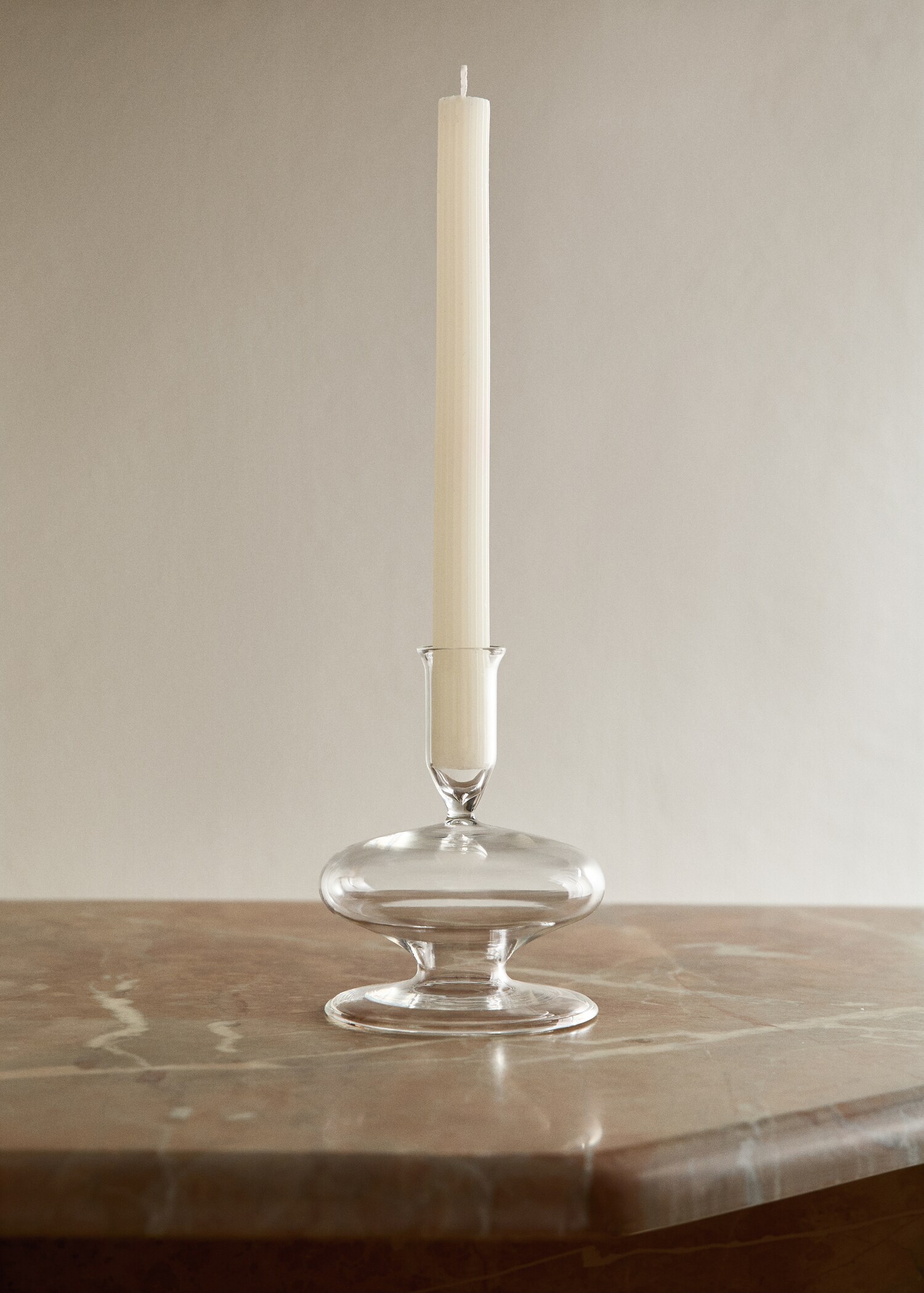 Low wave borosilicate candleholder - General plane