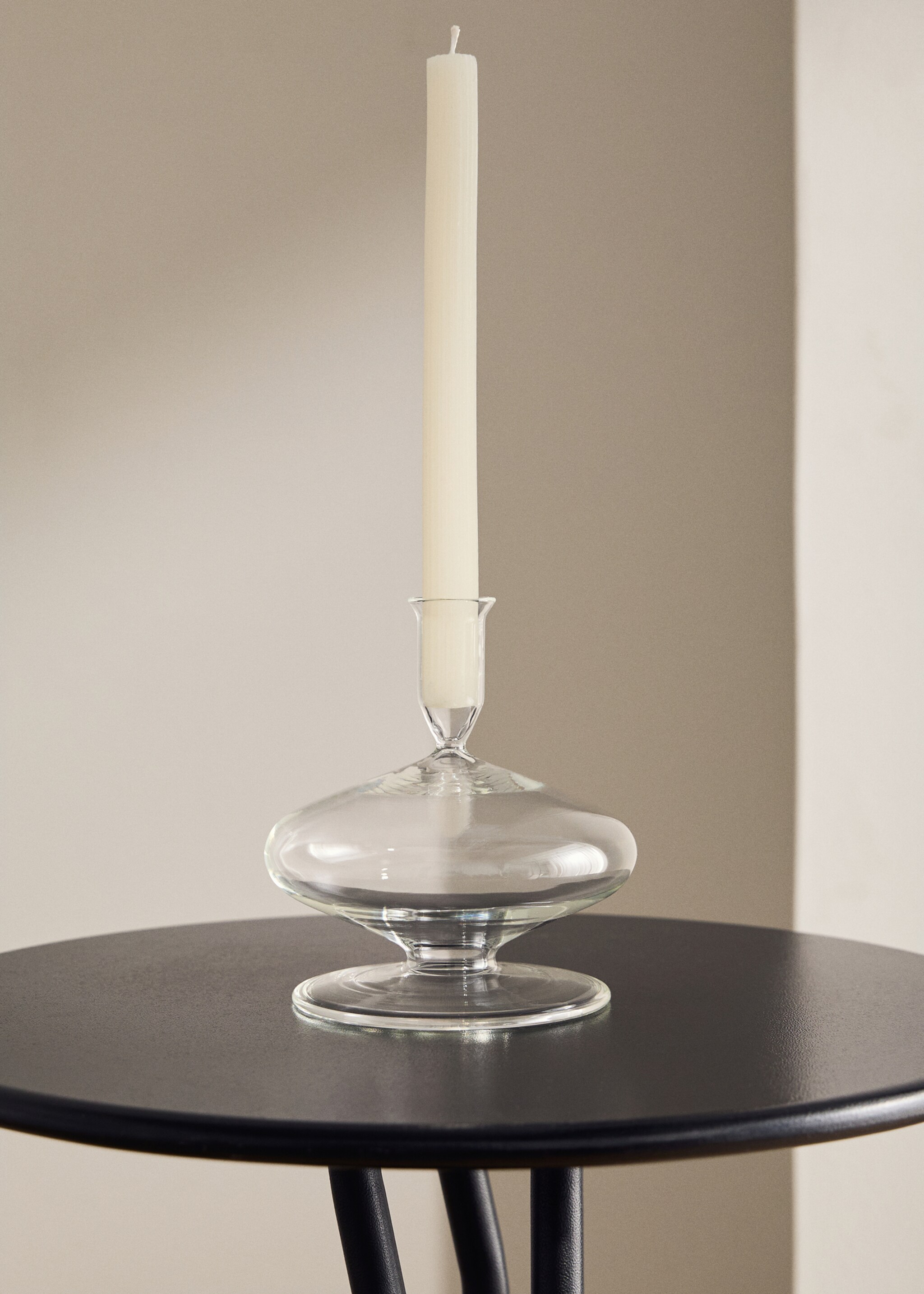 High wave borosilicate candleholder - Plano geral