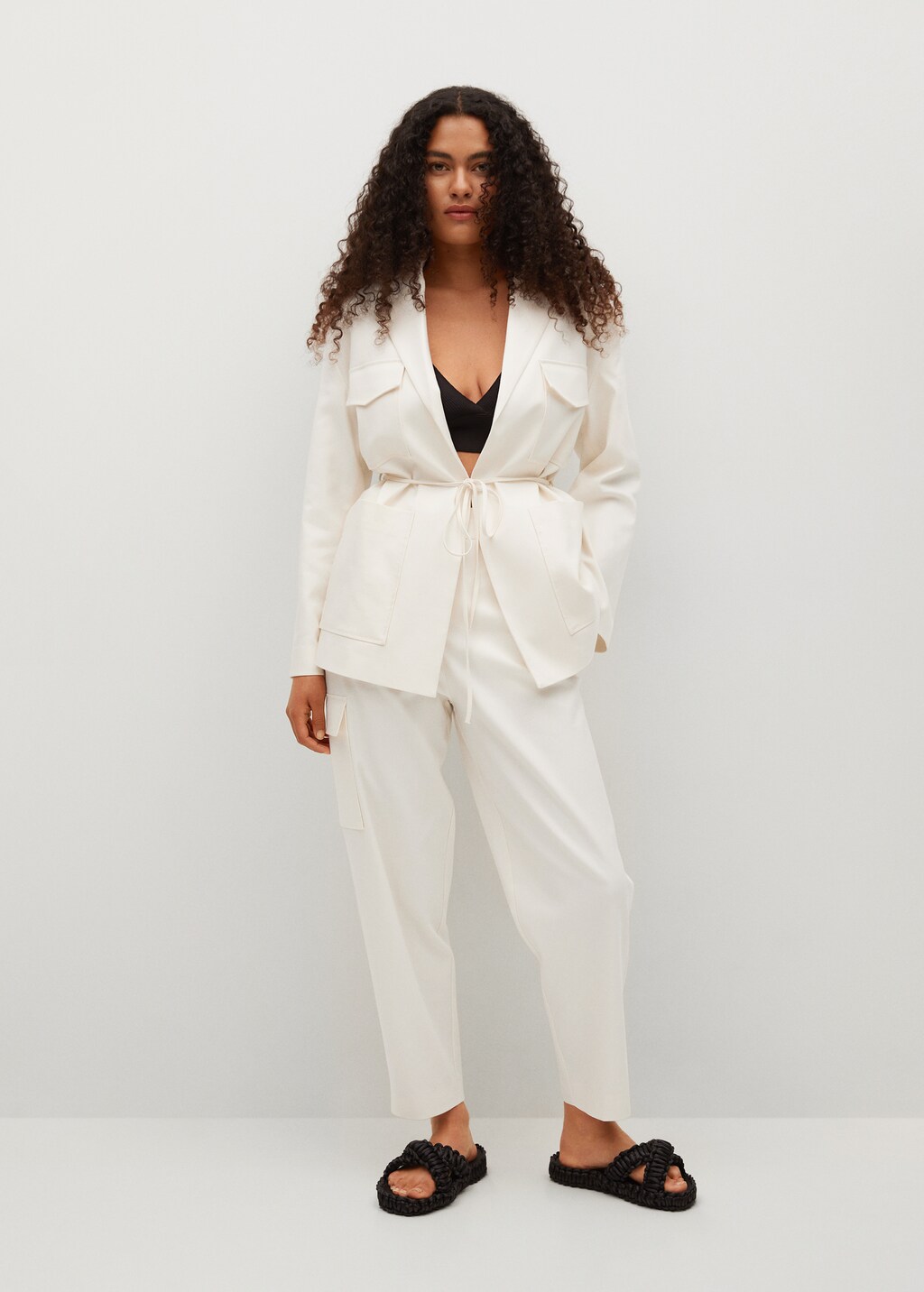 Pantalon cargo lin femme hotsell