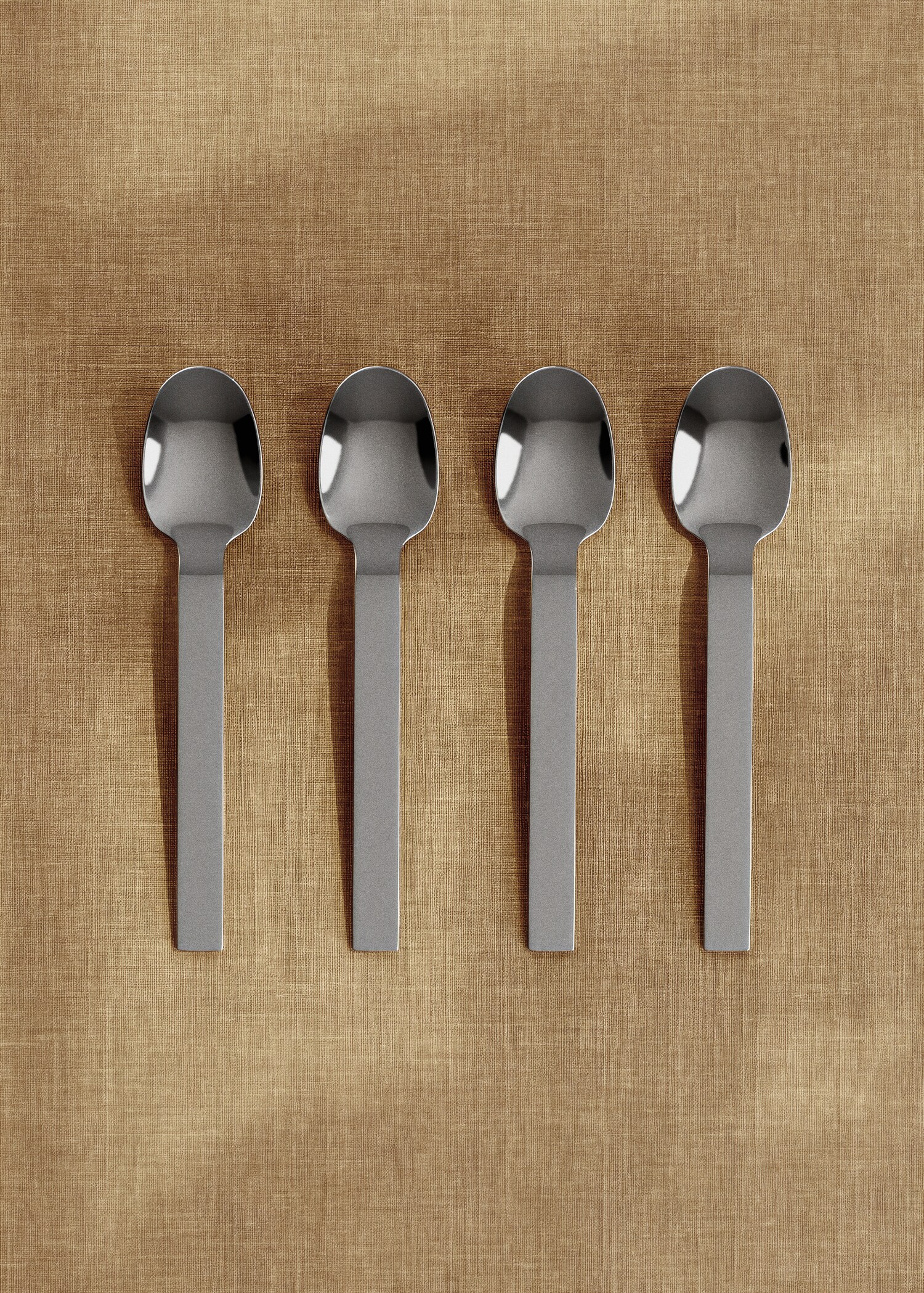 Pack de 4 cuillères à dessert en acier inoxydable - Plan général